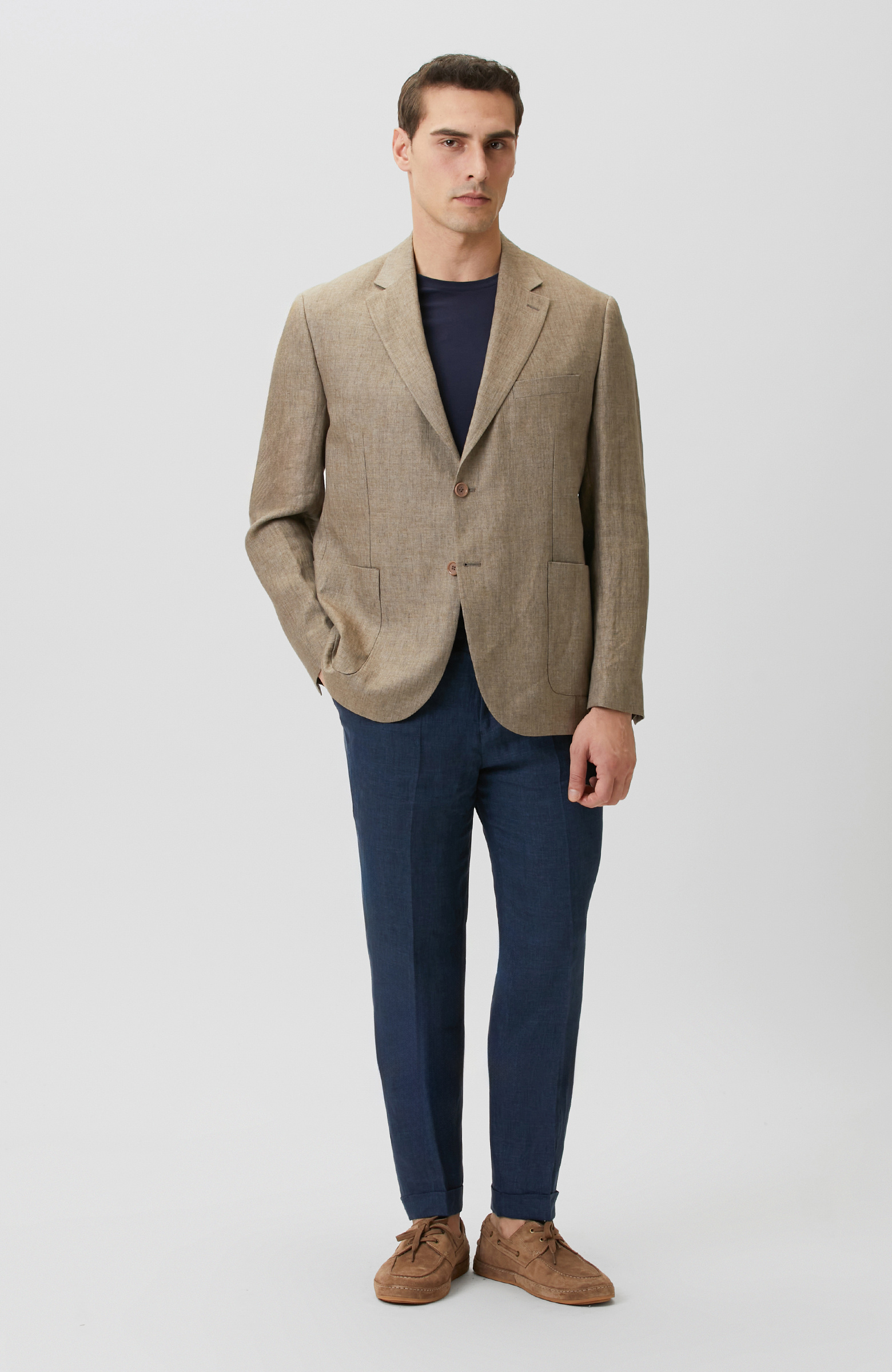 Lacivert Keten Pantolon