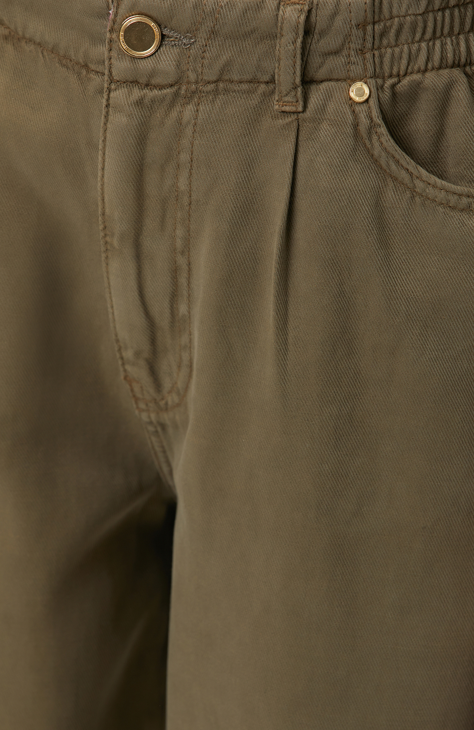 Khaki Patterned Casual Trousers