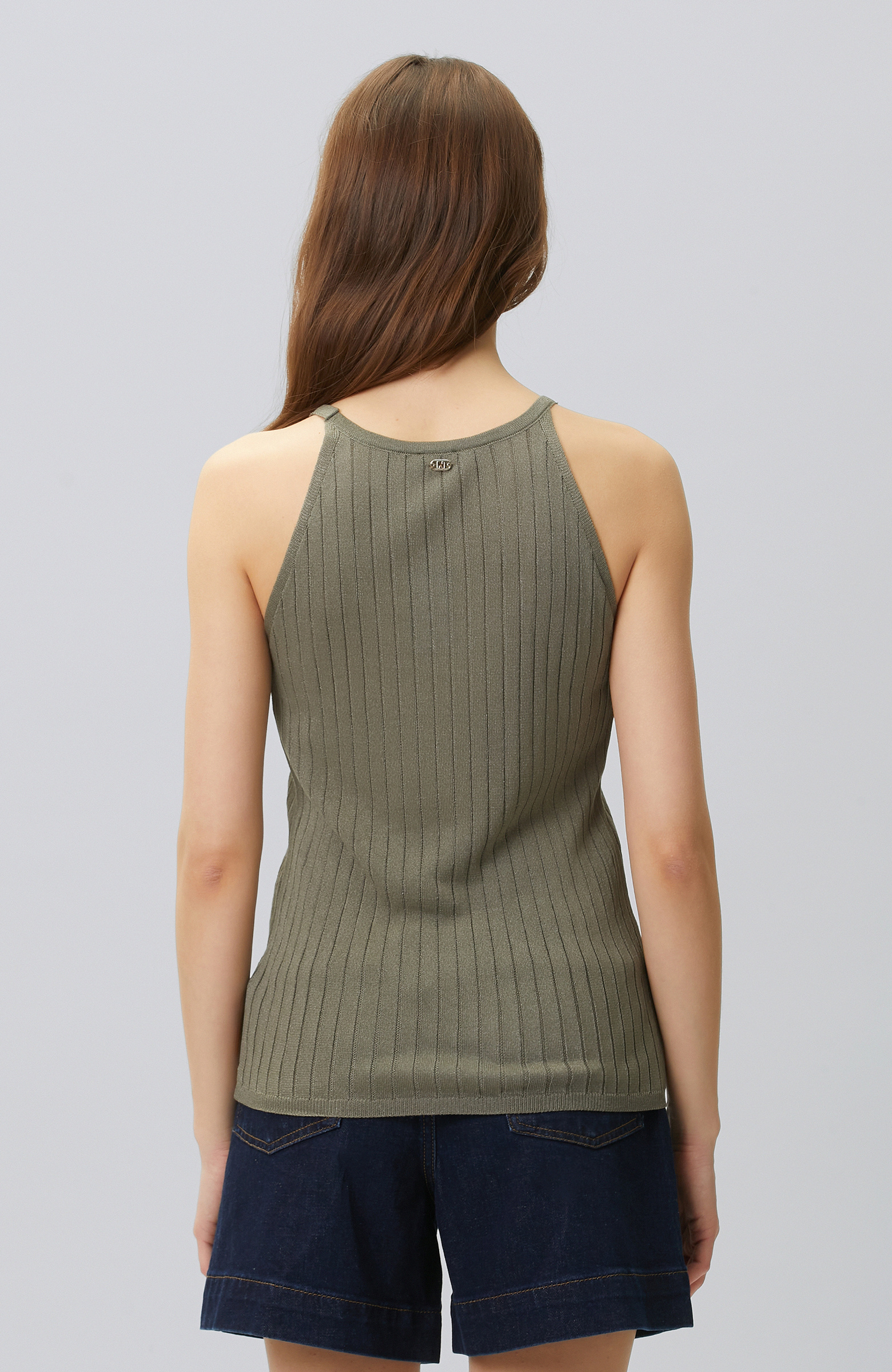 Khaki Swimmer Form Jacquard Knitwear Undershirt