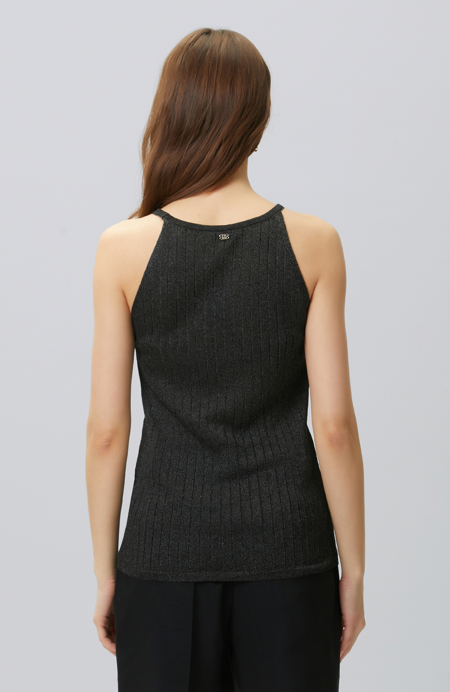 Black Swimmer Form Jacquard Knitwear Undershirt