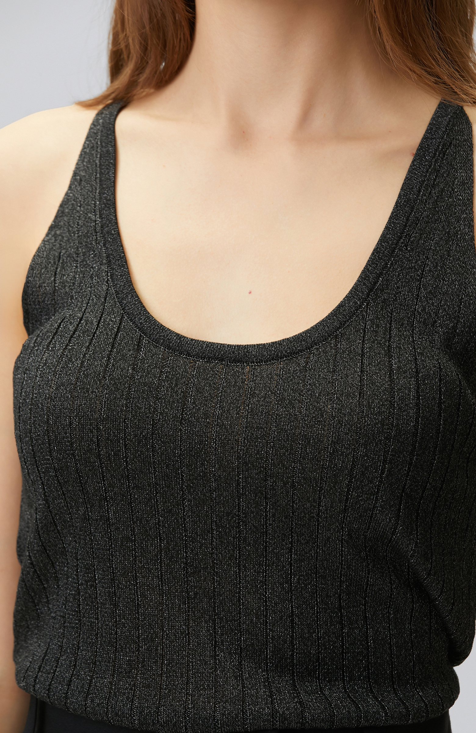 Black Swimmer Form Jacquard Knitwear Undershirt