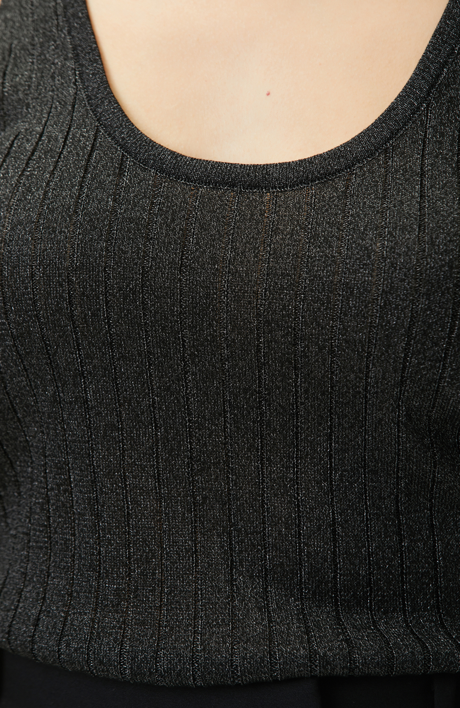Black Swimmer Form Jacquard Knitwear Undershirt
