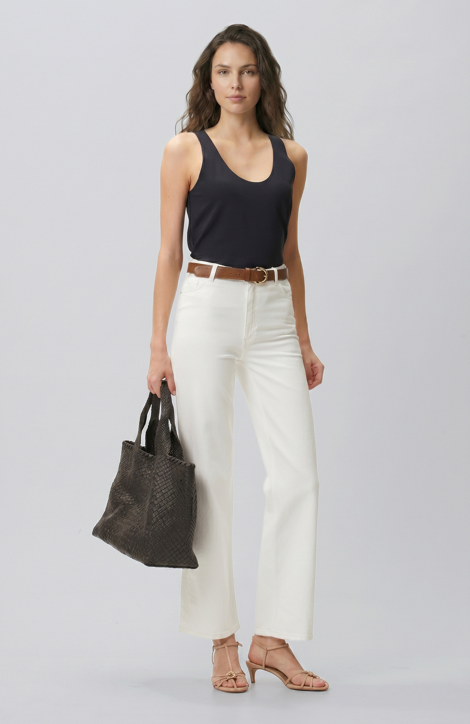 Navy Blue String Strappy Satin Blouse