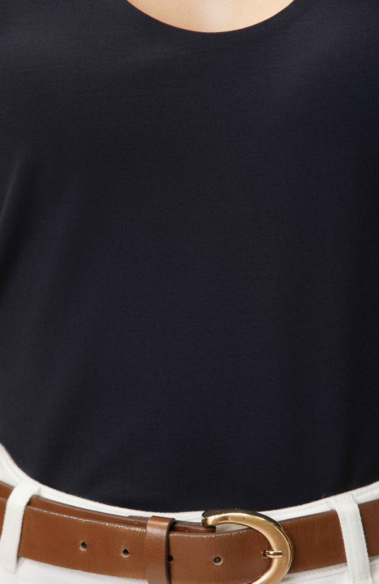 Navy Blue String Strappy Satin Blouse