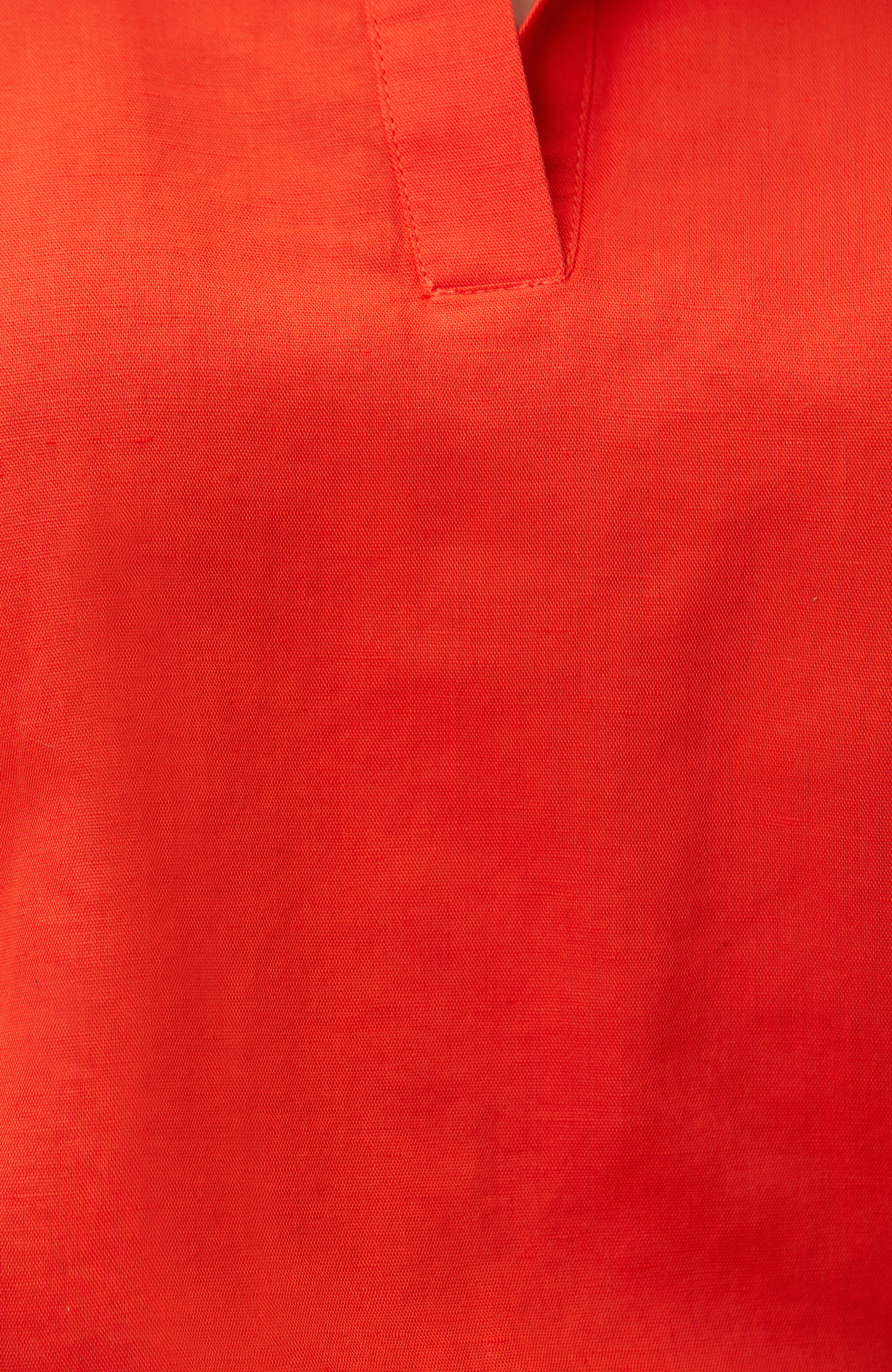 Red Linen Blend Blouse