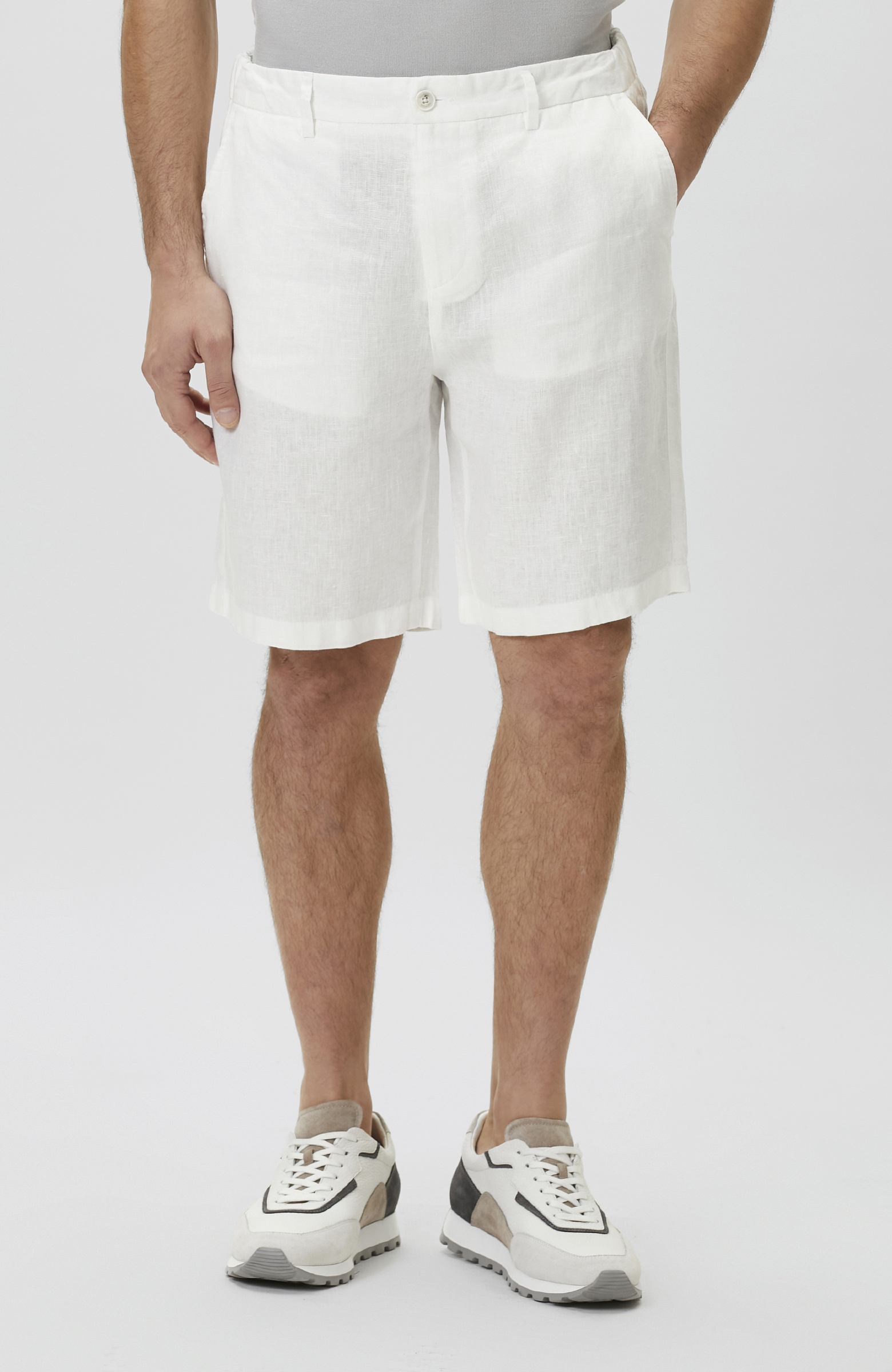 Kırık Beyaz Keten Şort