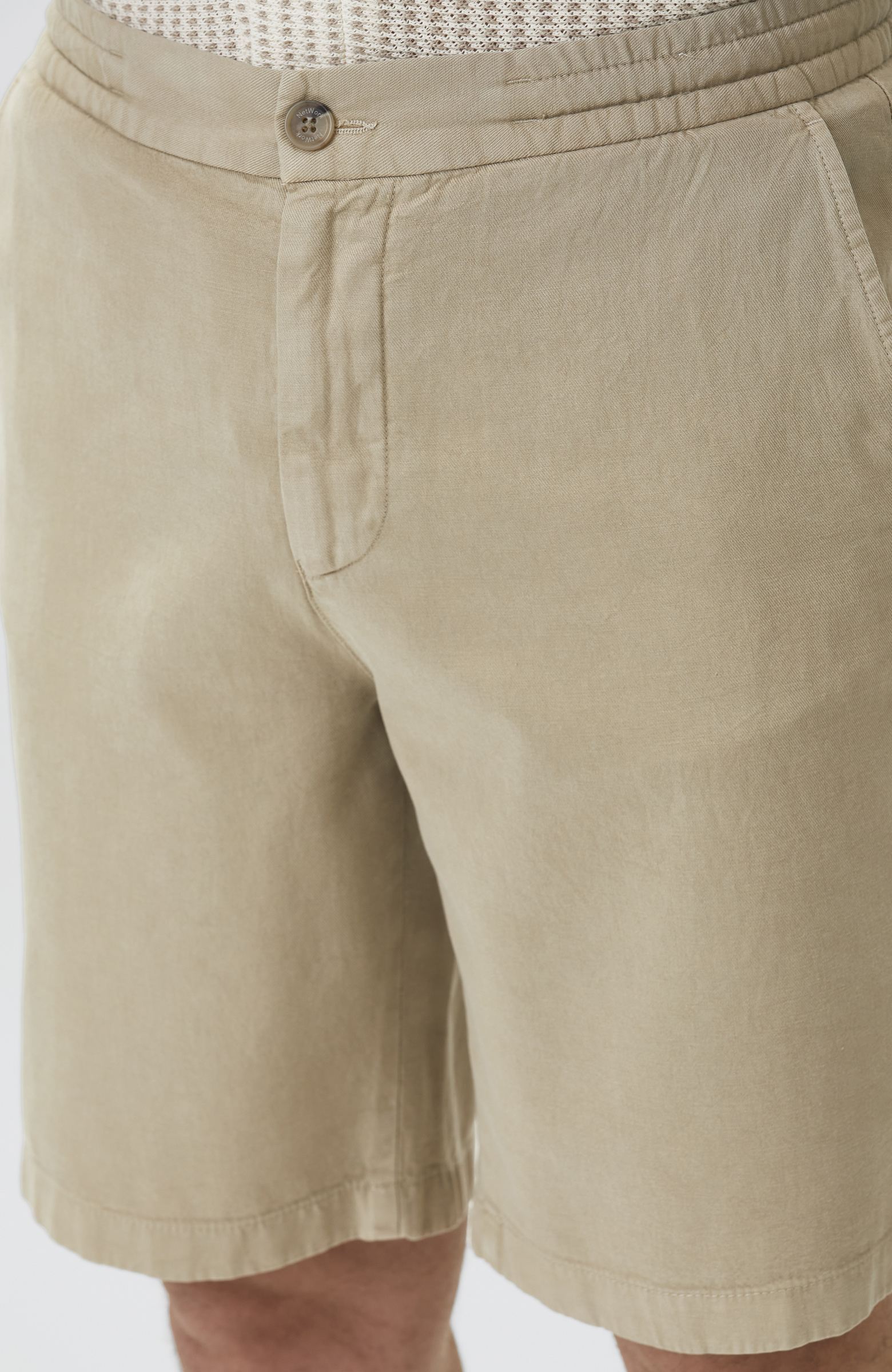 Beige Lace-up Comfort Shorts
