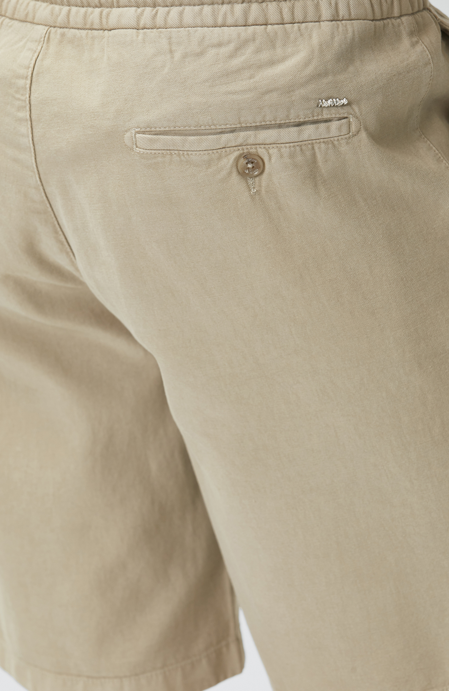Beige Lace-up Comfort Shorts