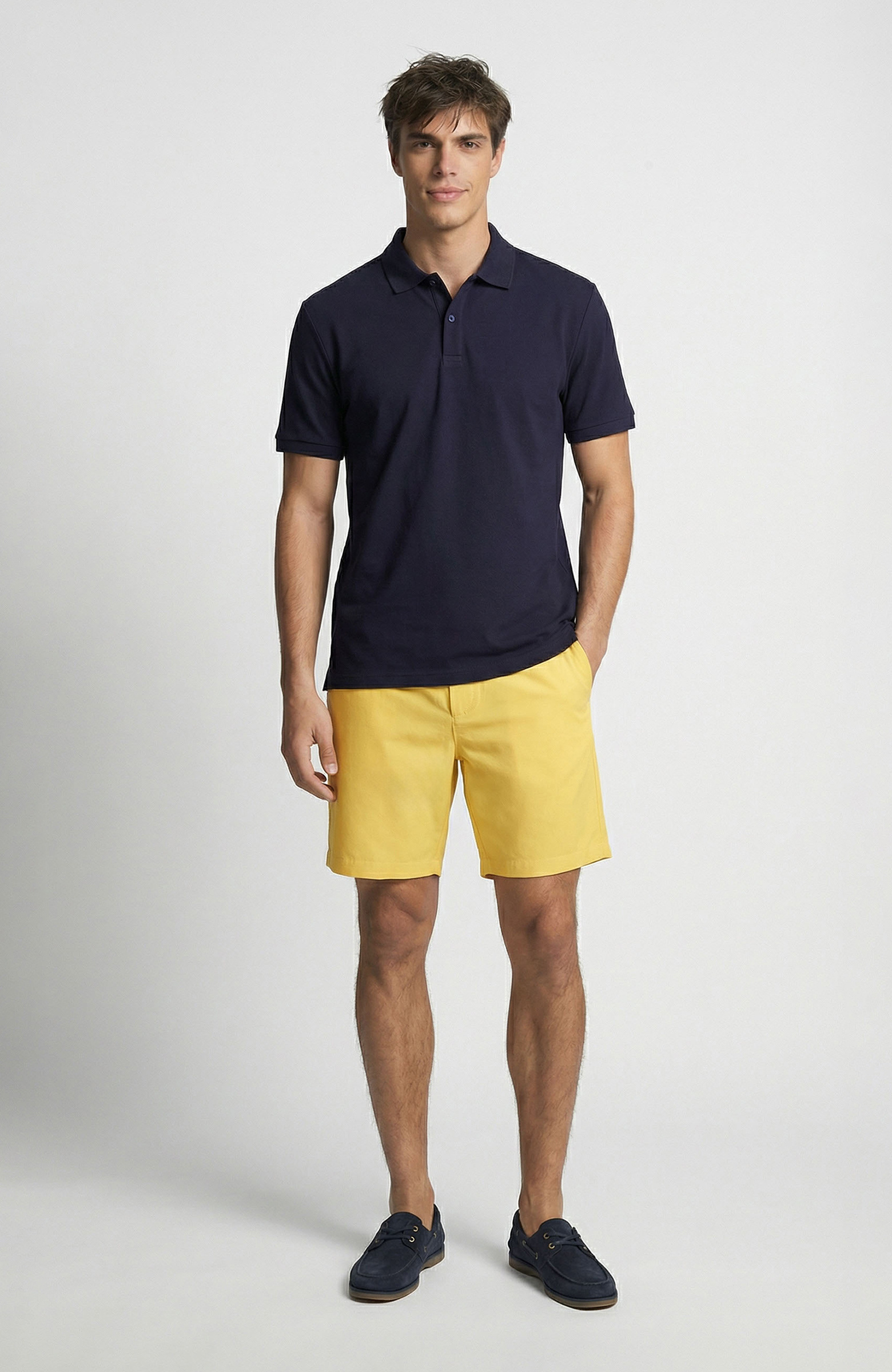 Sarı Beli Lastikli Comfort Şort