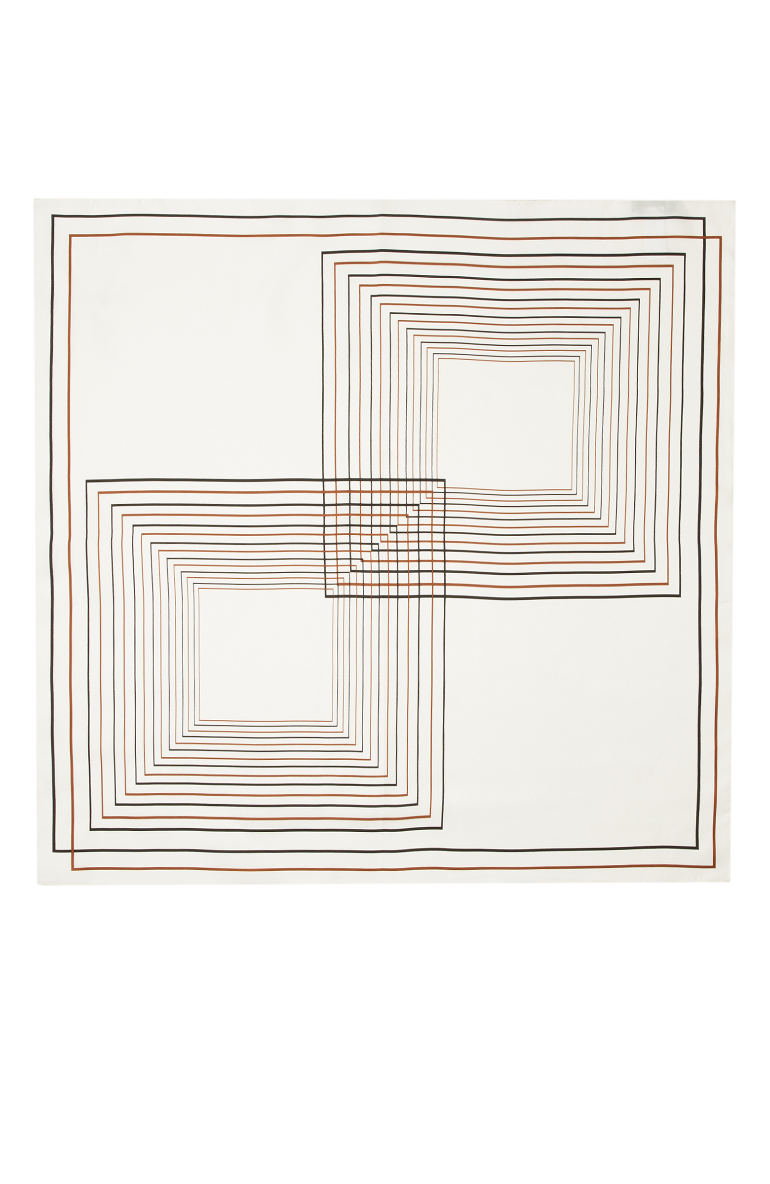 Black and White Patterned Women's Twill Silk Scarf