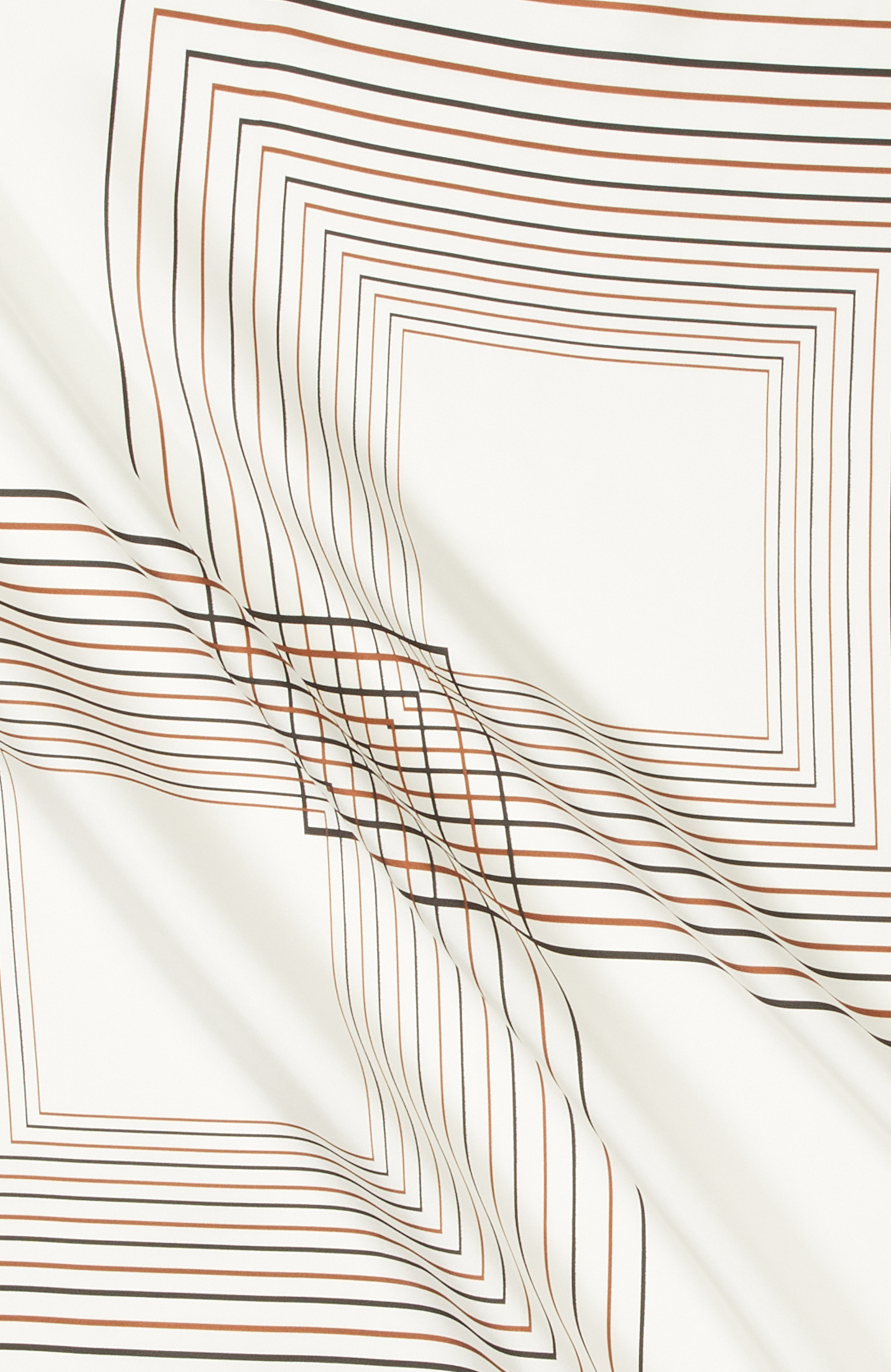 Black and White Patterned Women's Twill Silk Scarf