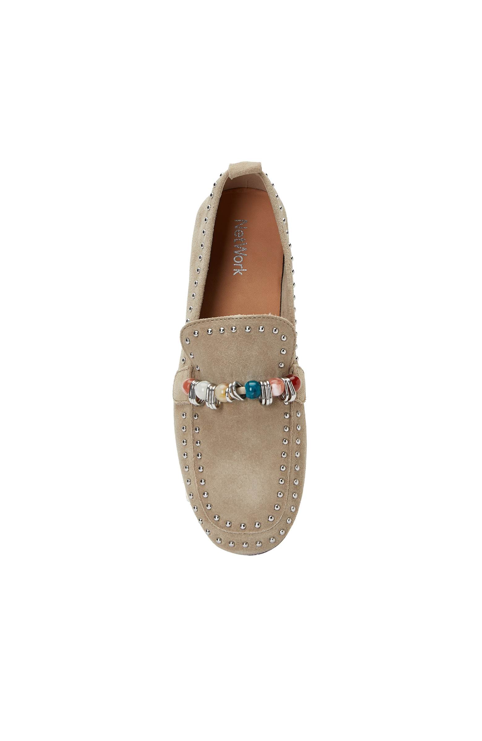 Stone Clasp Detailed Women's Leather Loafer