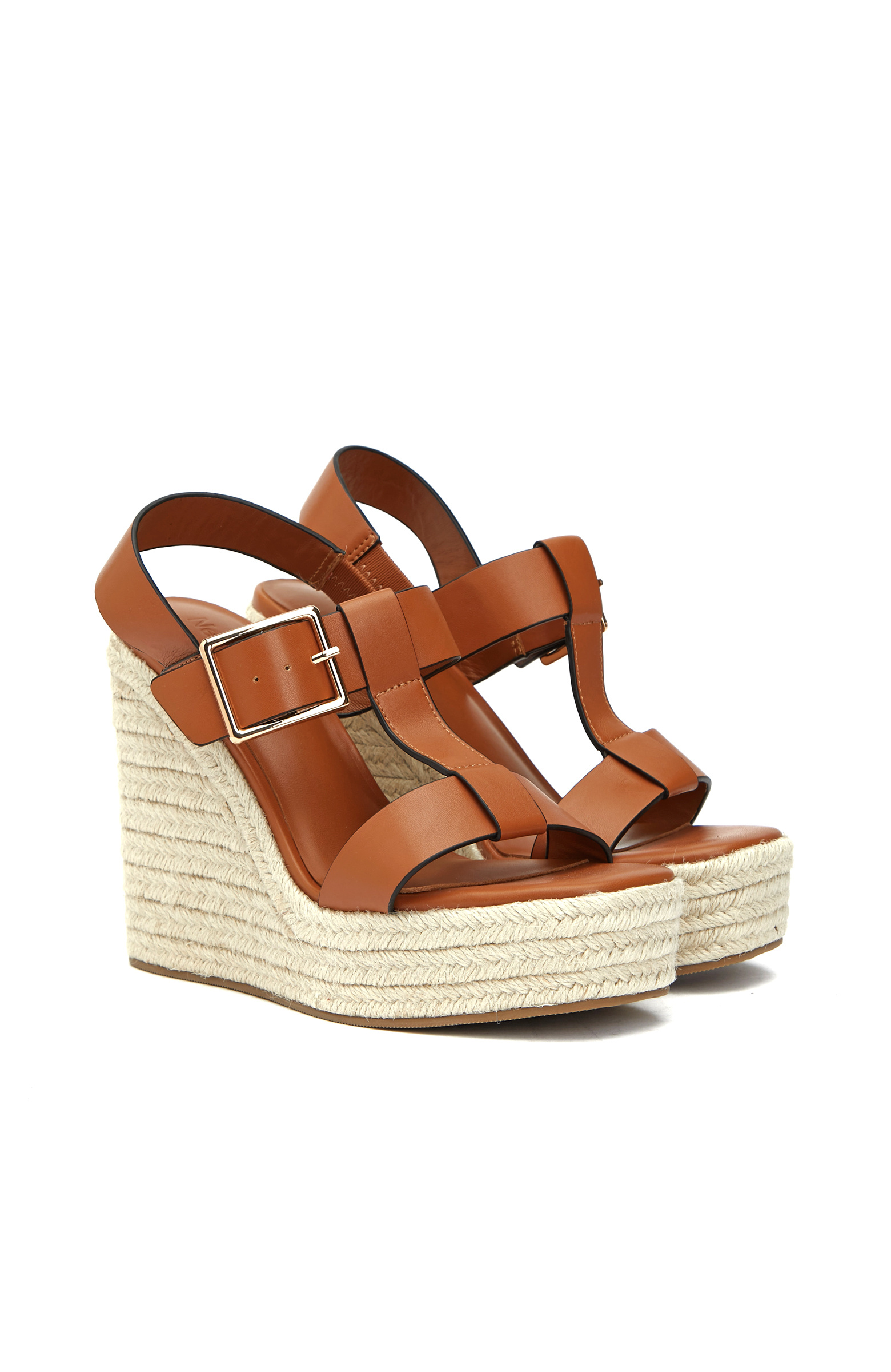 Tan Buckle Detailed Women's Leather Sandals