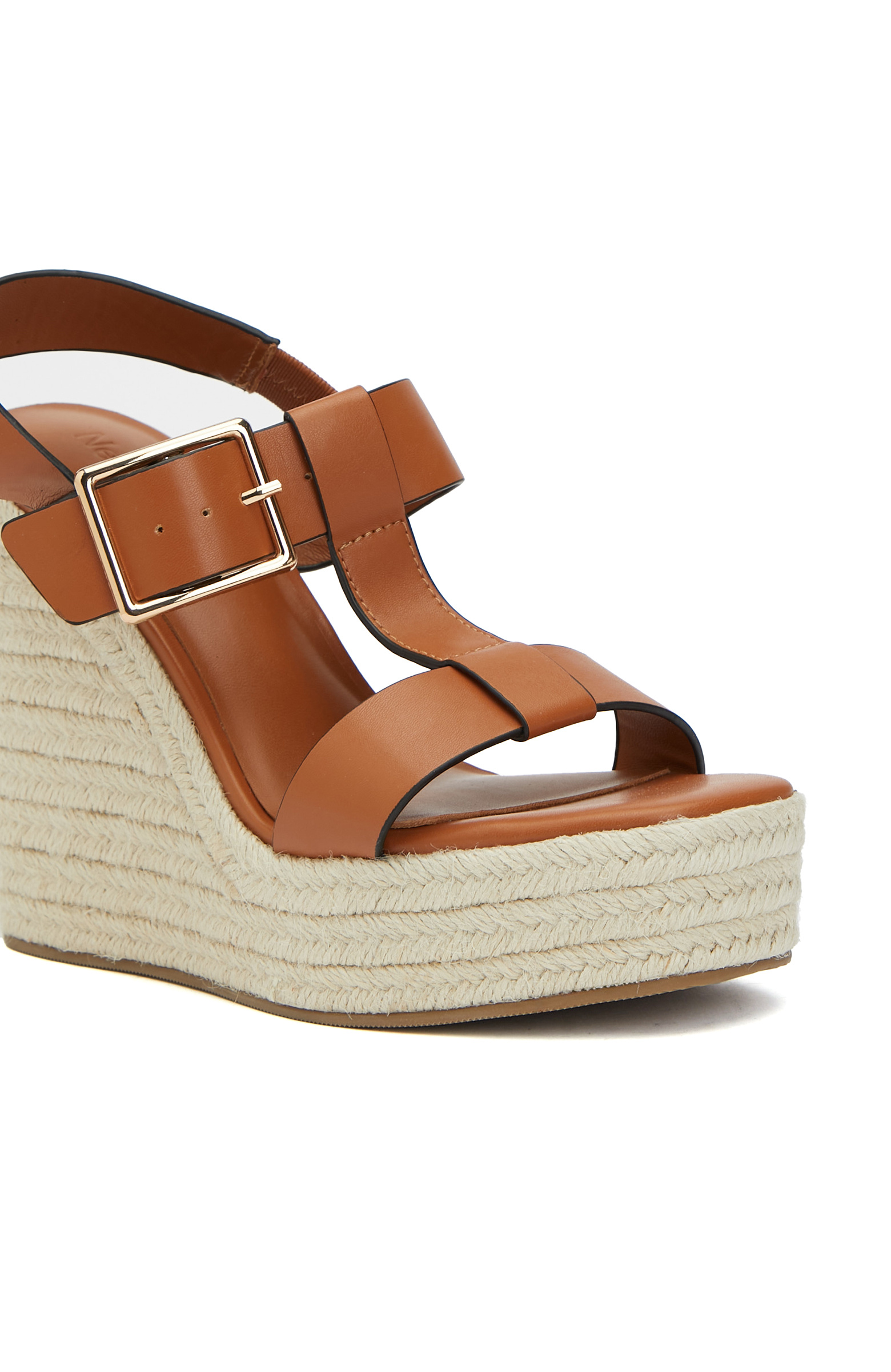 Tan Buckle Detailed Women's Leather Sandals