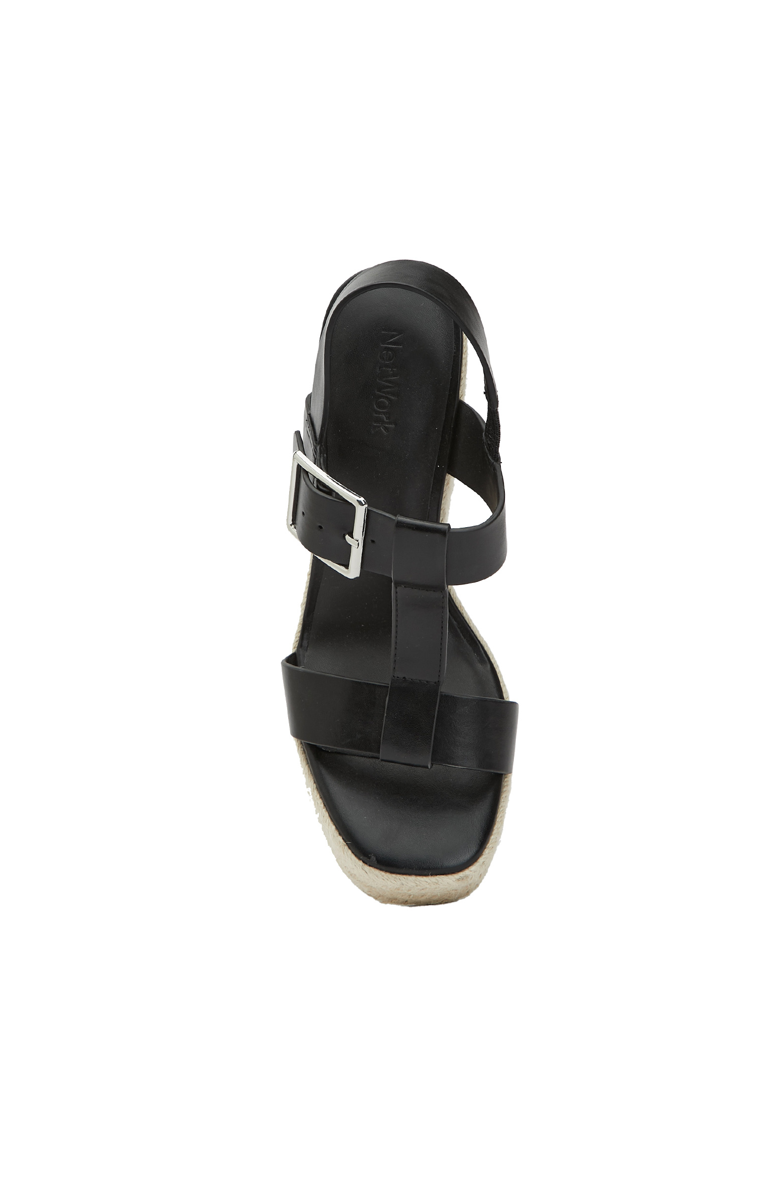 Black Buckle Detailed Women's Leather Sandals