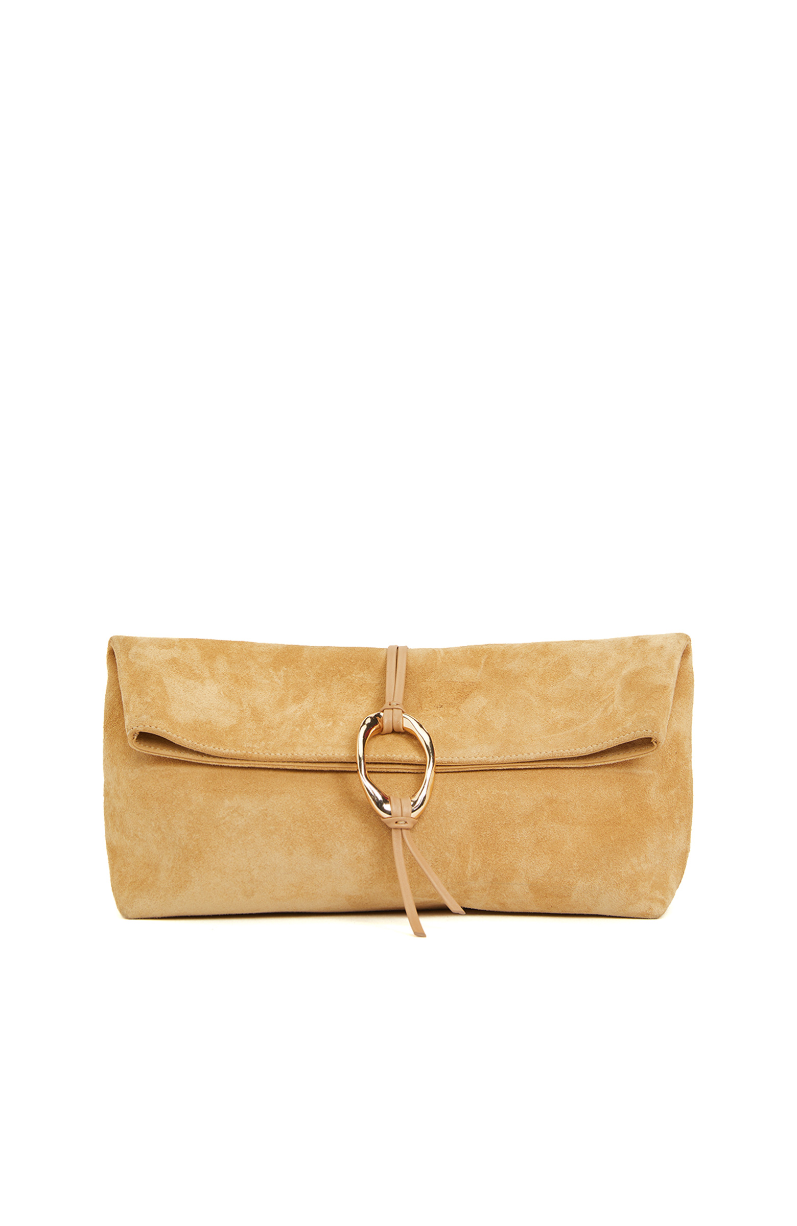 Hardal Kadın Süet Clutch