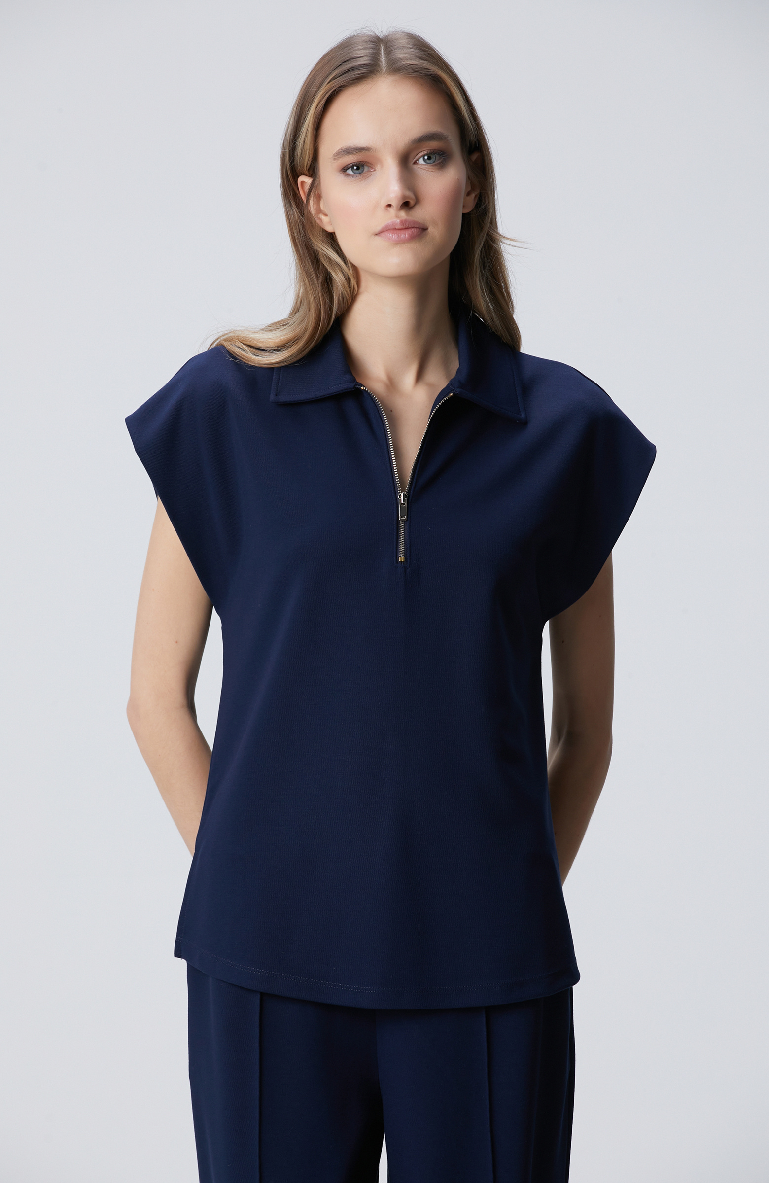 Lacivert Modal Karışımlı Sweatshirt