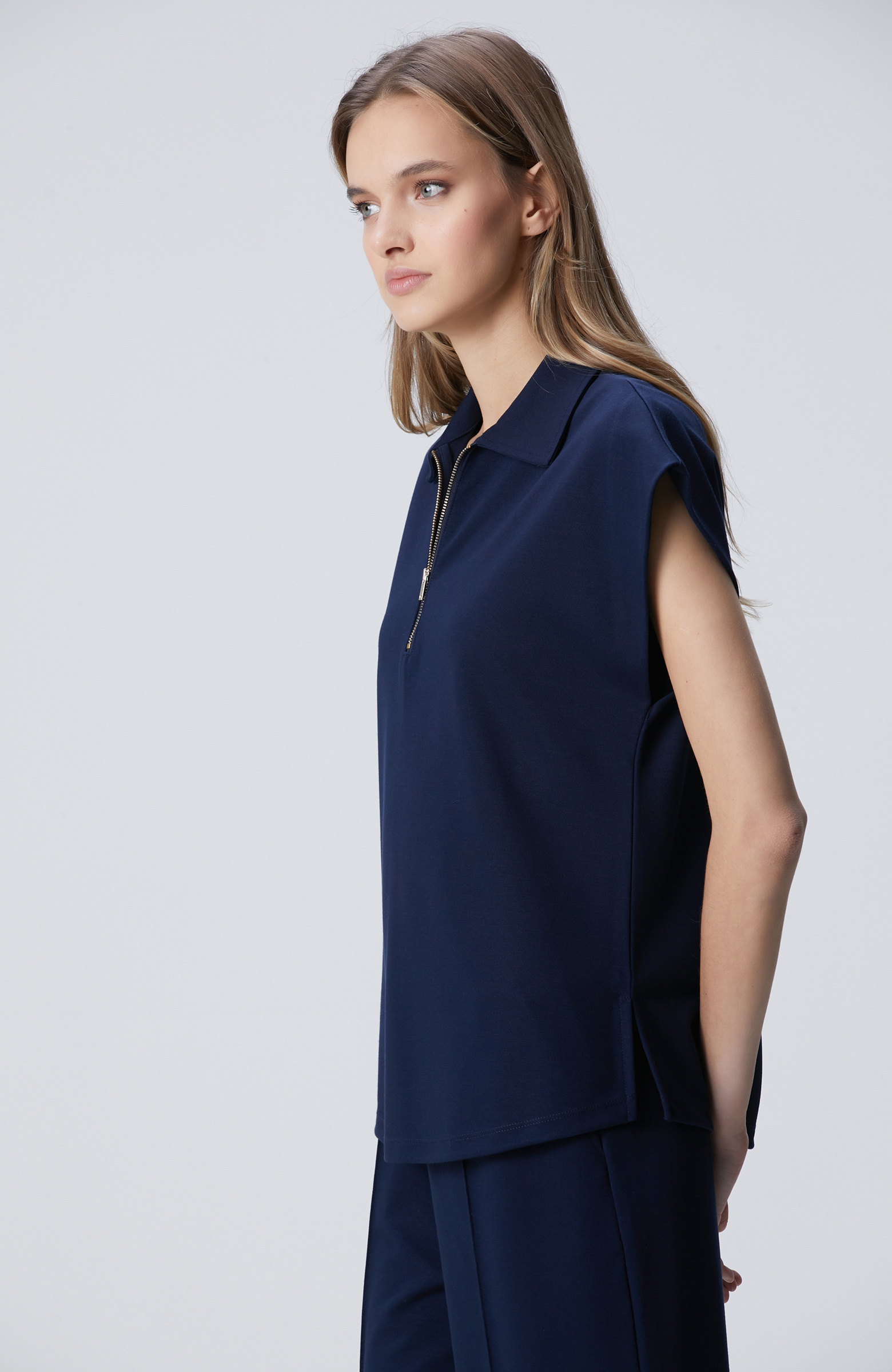 Lacivert Modal Karışımlı Sweatshirt