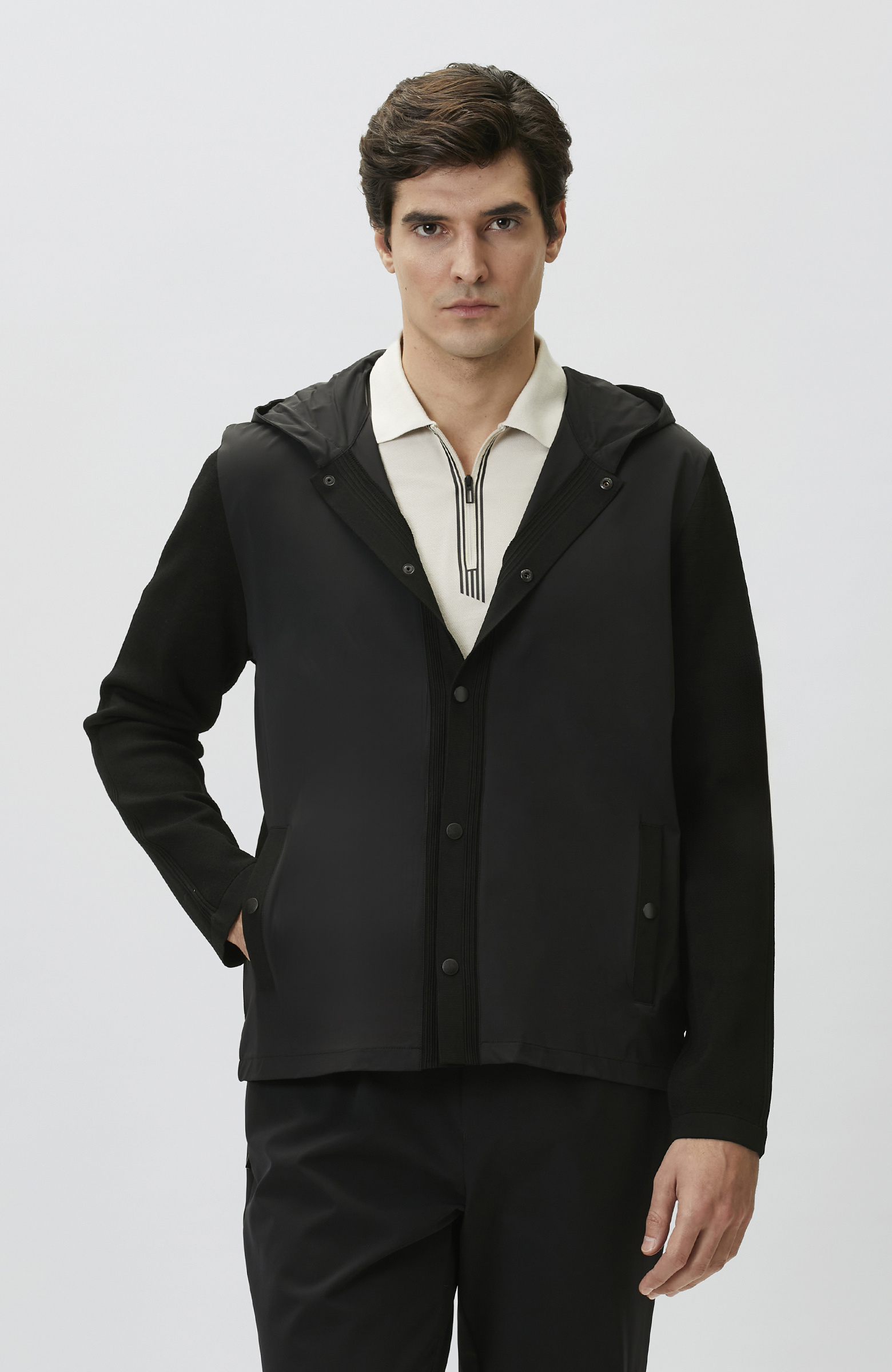 N-Tech Black Knit Coat