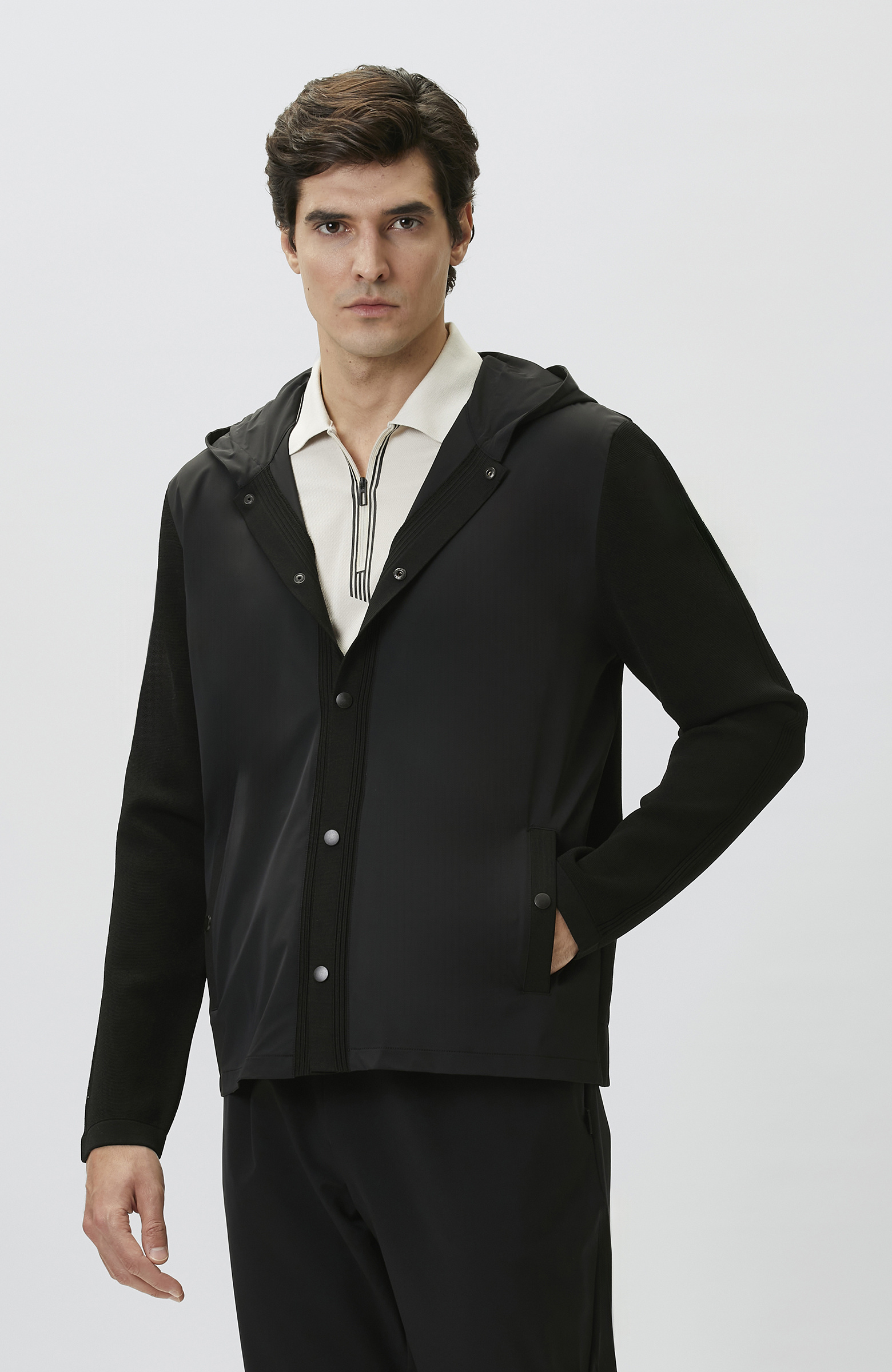 N-Tech Black Knit Coat