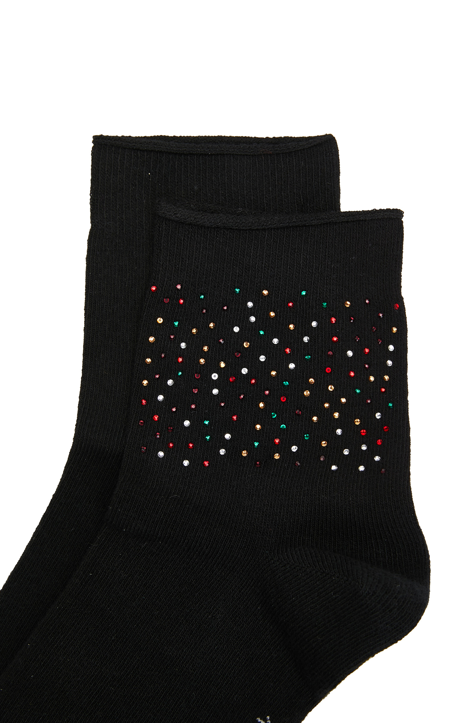 Siyah Taşlı Kadın Çorap