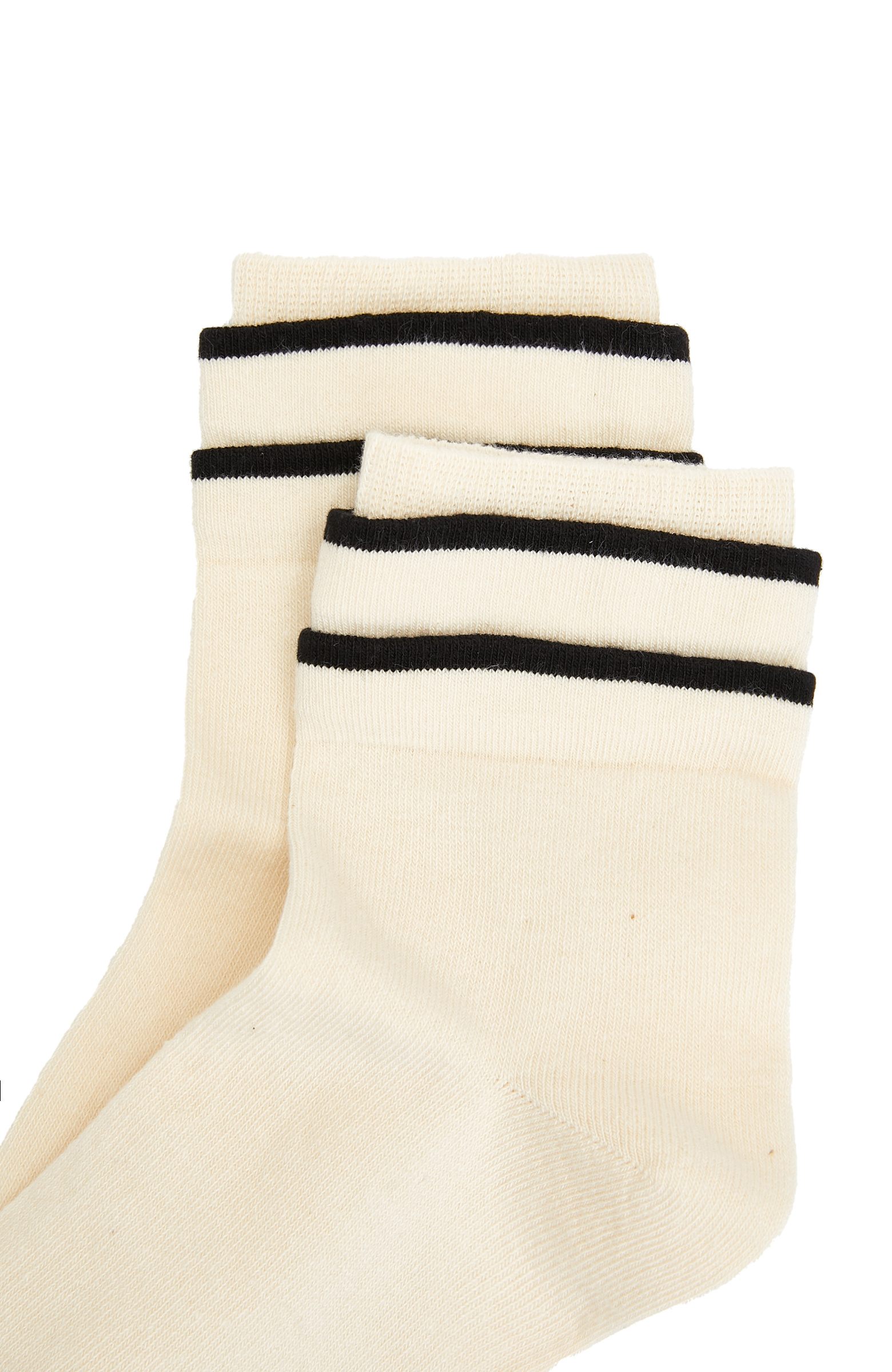 Kırık Beyaz Çizgili Kadın Çorap