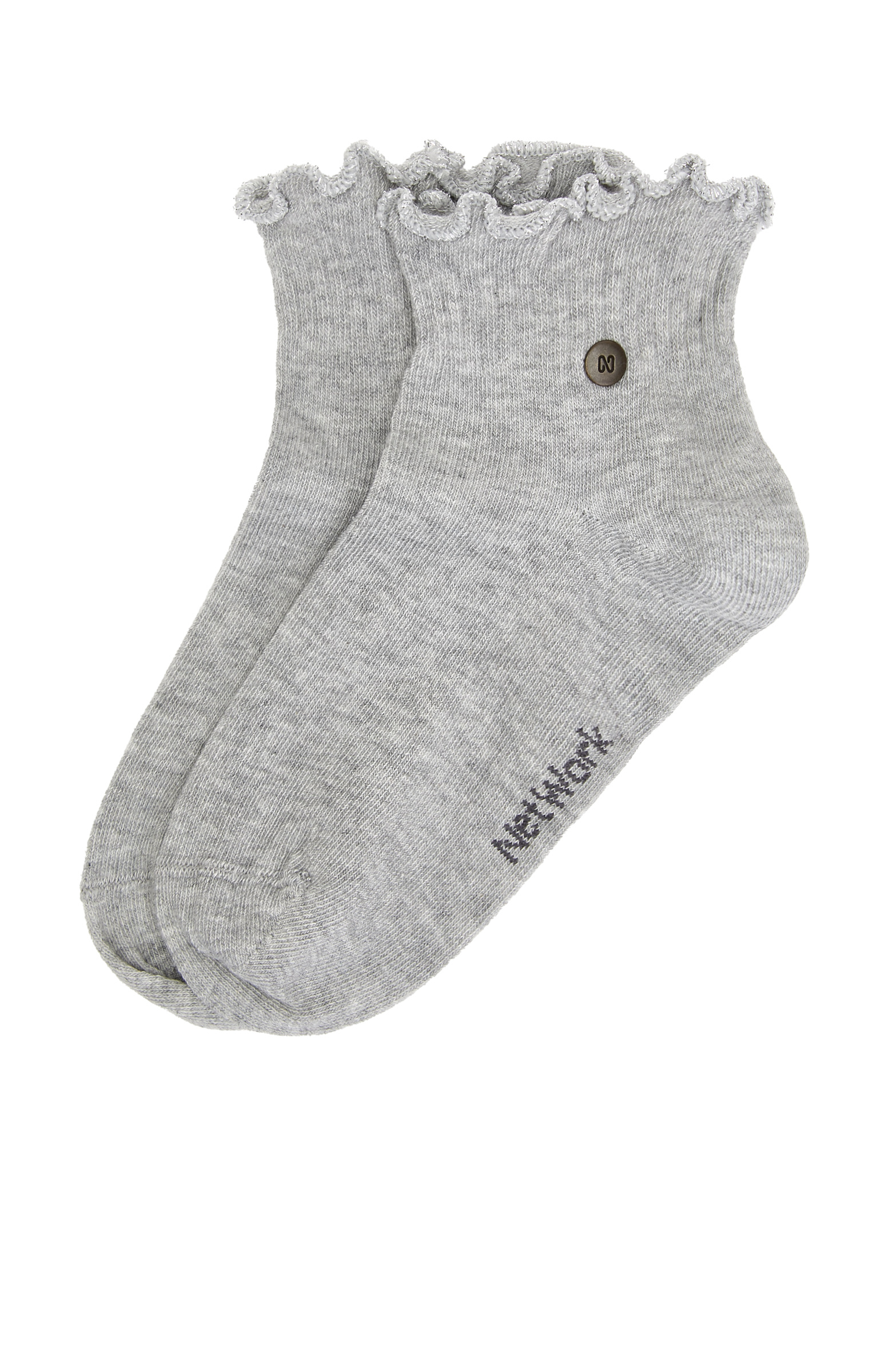 Gri Metal Logolu Kadın Çorap