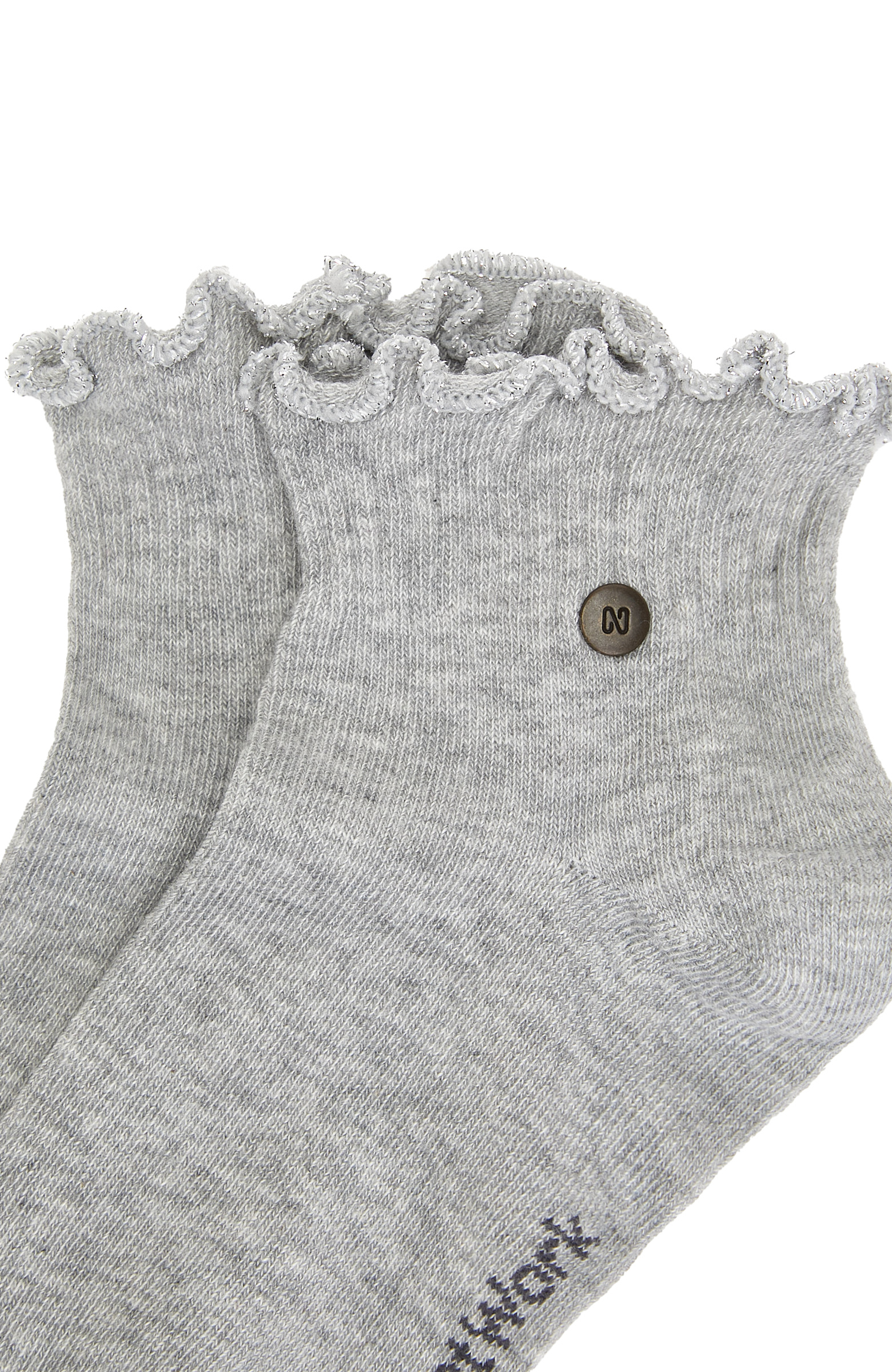 Gri Metal Logolu Kadın Çorap