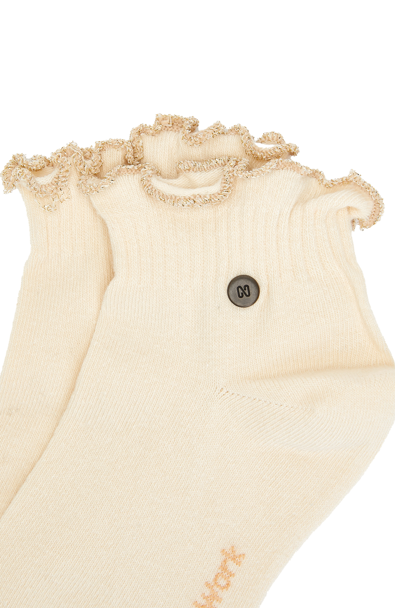 Kırık Beyaz Metal Logolu Kadın Çorap