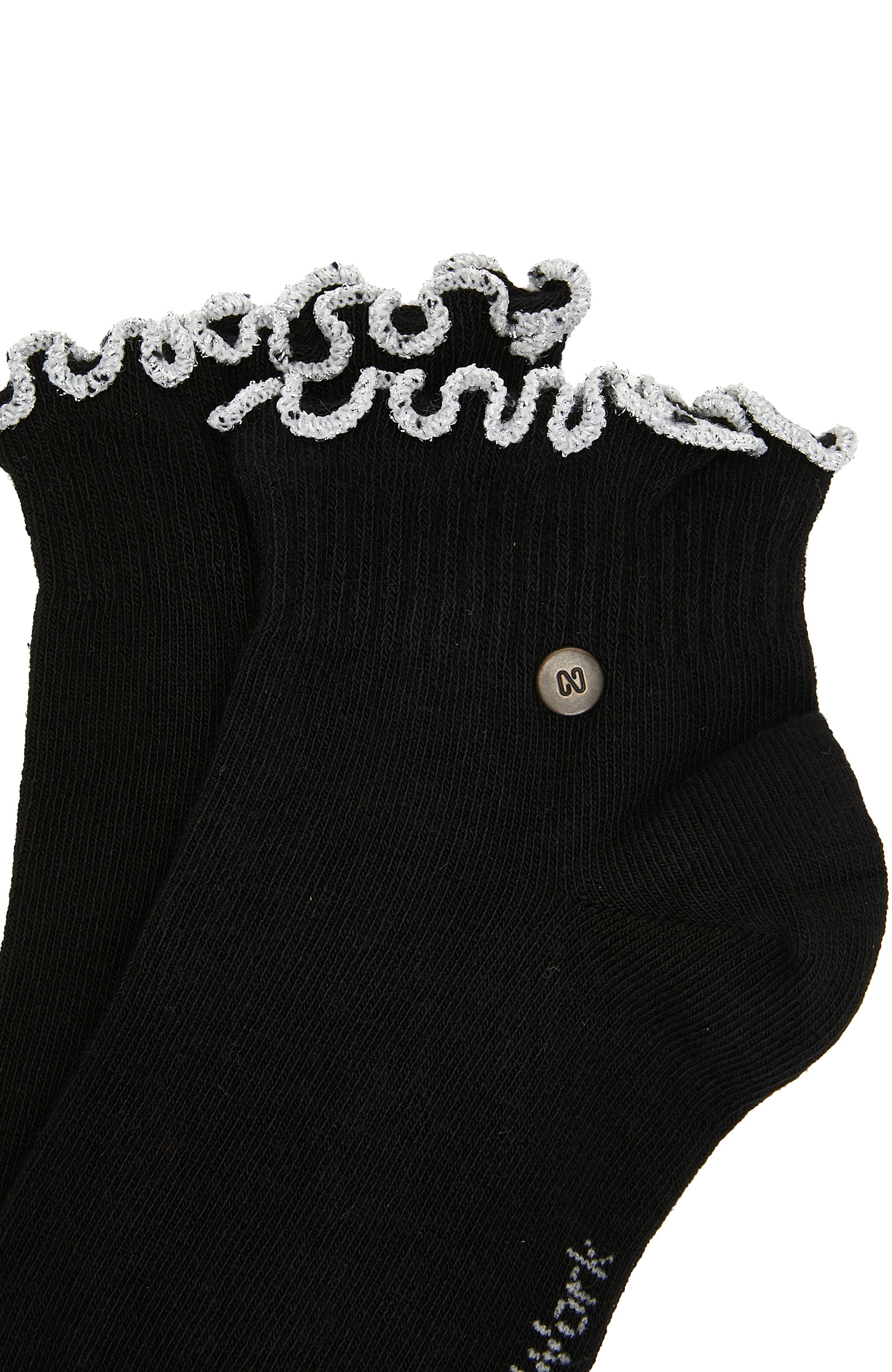 Siyah Metal Logolu Kadın Çorap