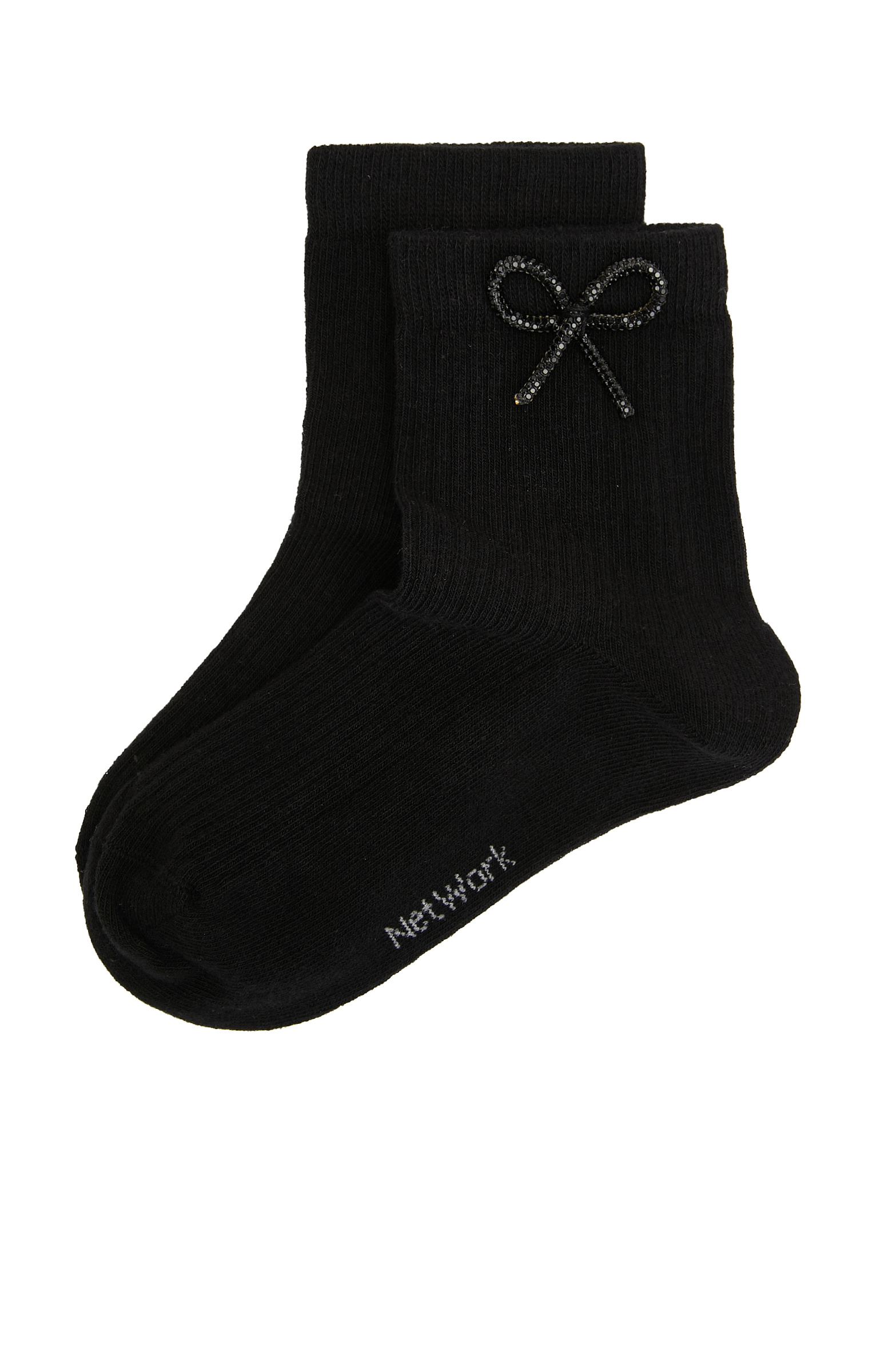 Siyah Fiyonk Detaylı Kadın Çorap