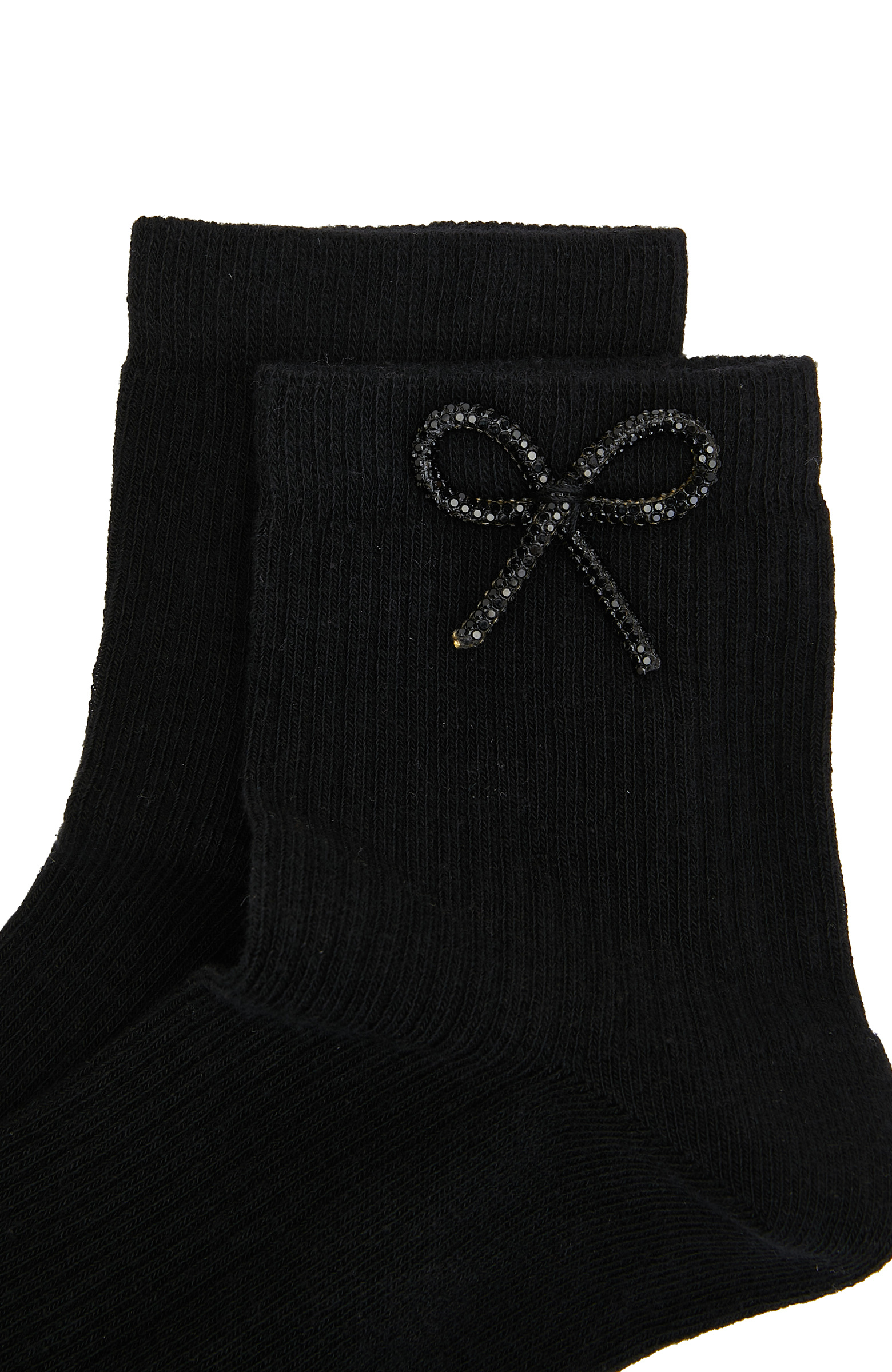 Siyah Fiyonk Detaylı Kadın Çorap
