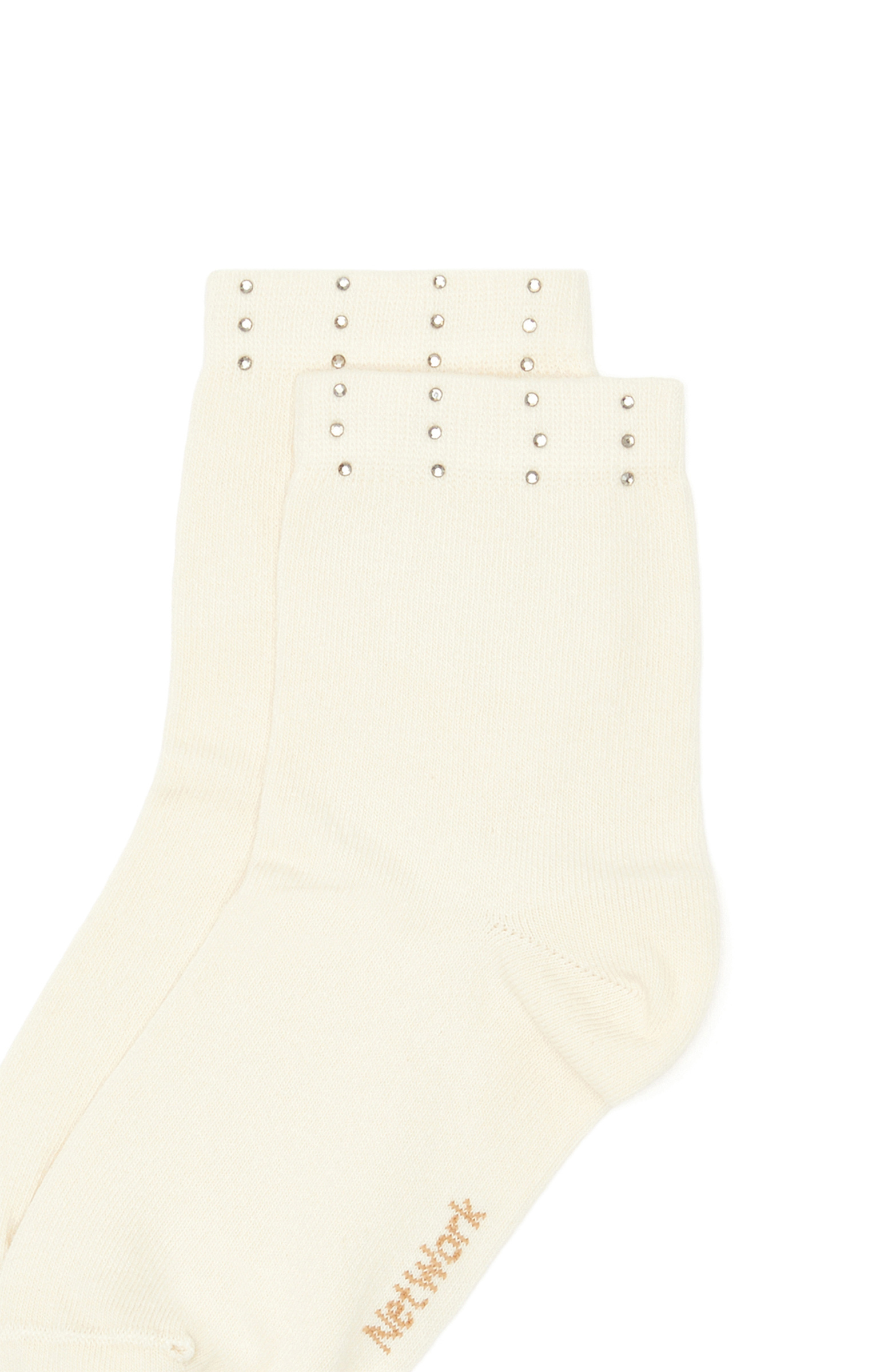 Off White Metal Accessory Detailed Women's Socks