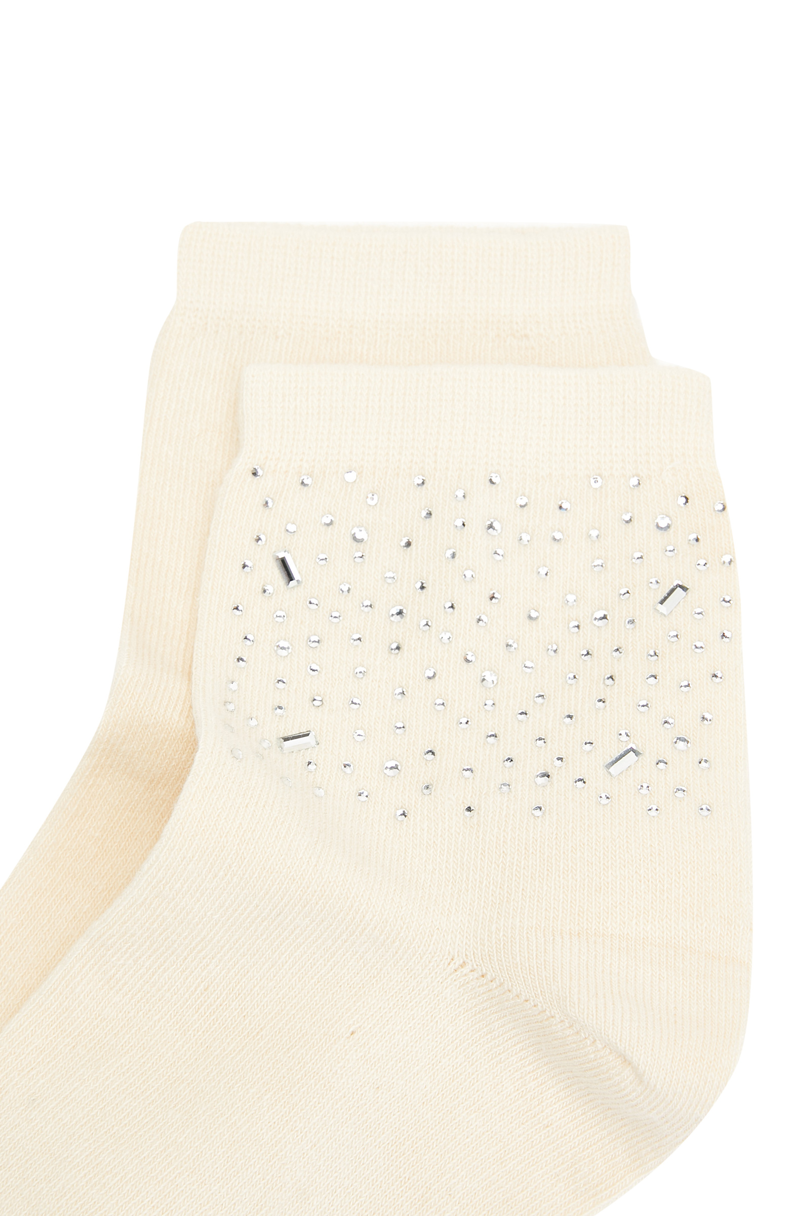 Ekru Taşlı Kadın Çorap