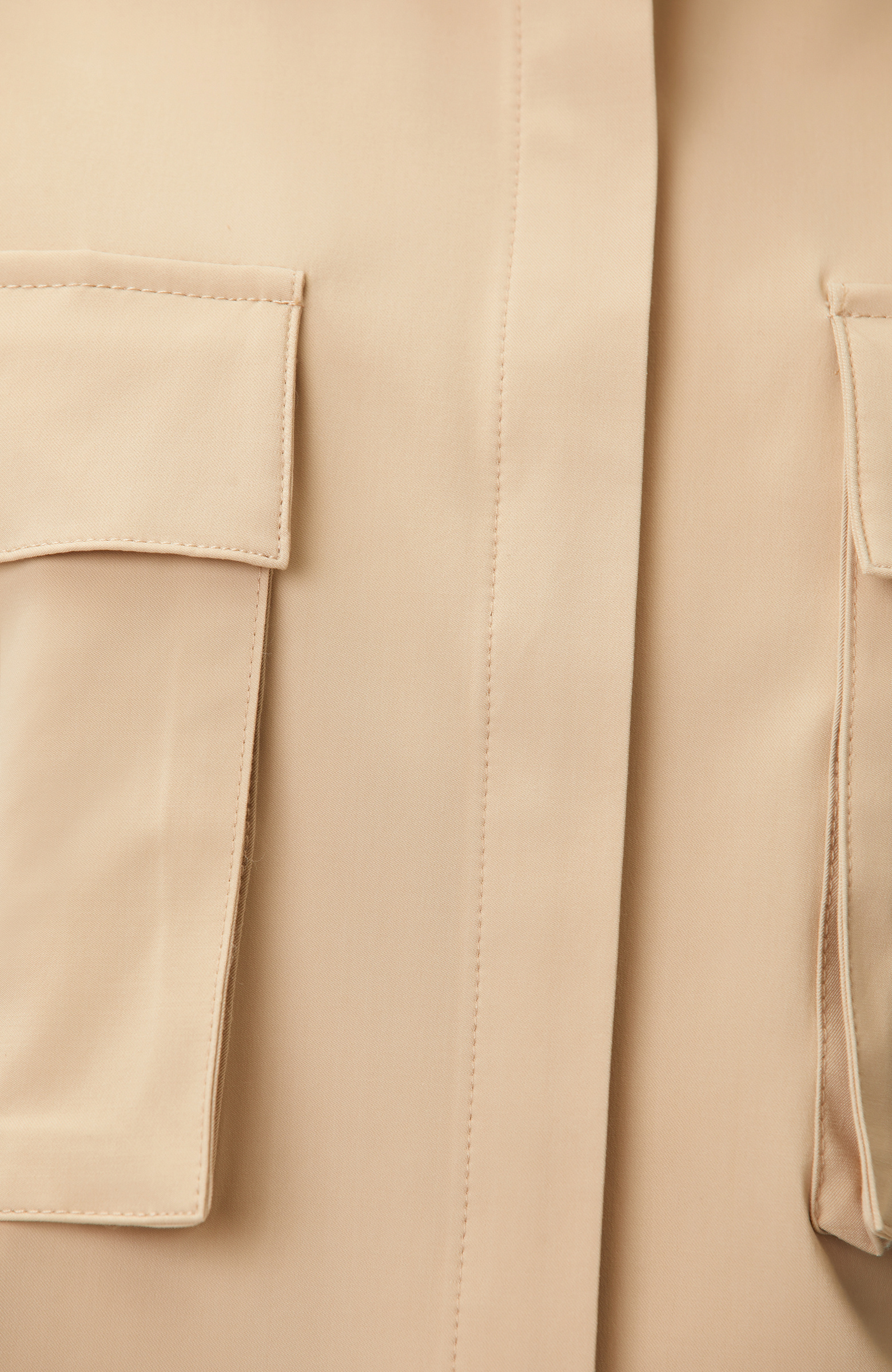 Bej N-tech Bel Büzgü Detaylı  Dış Gömlek