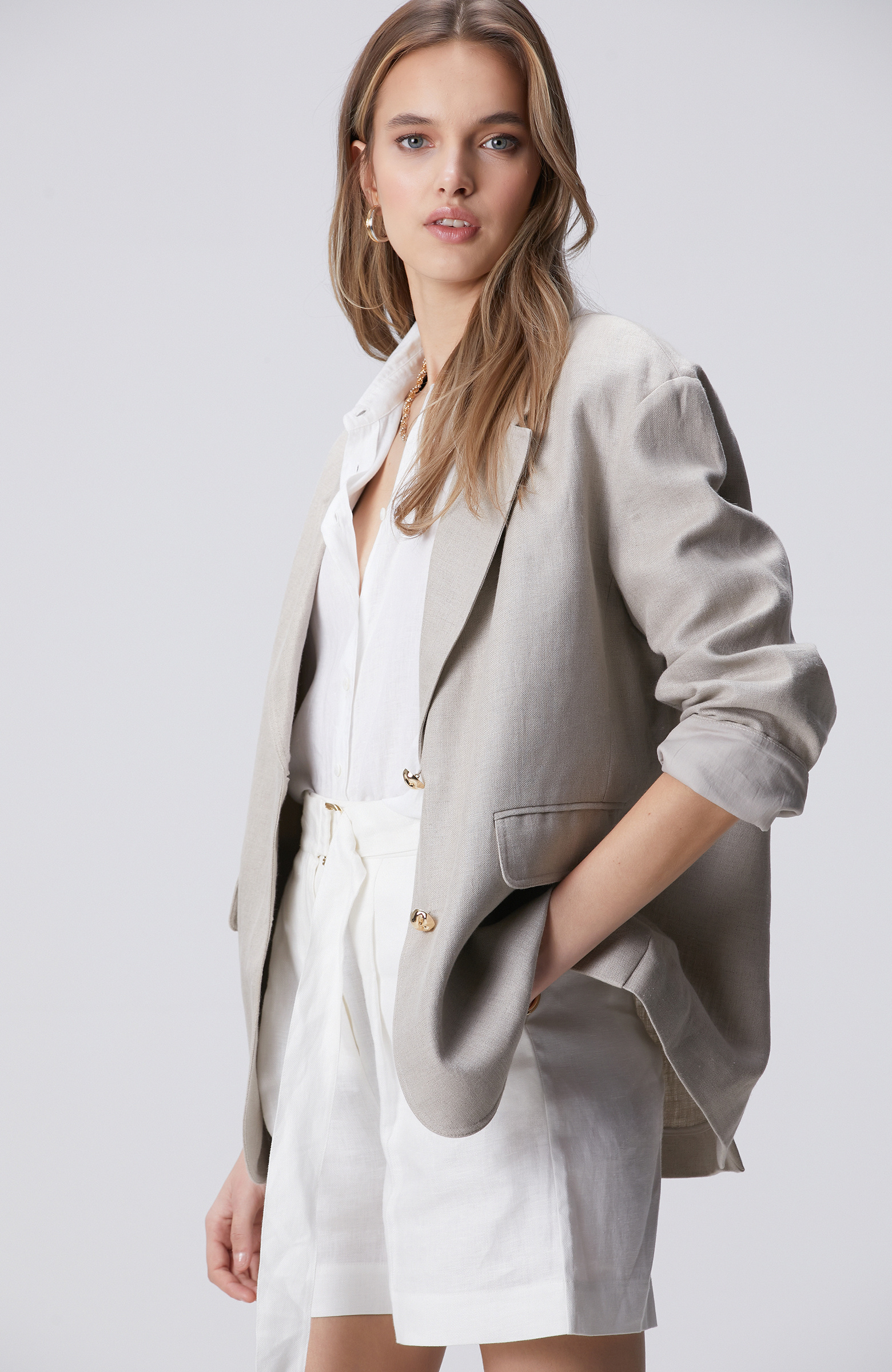 Beige Melange Jacket
