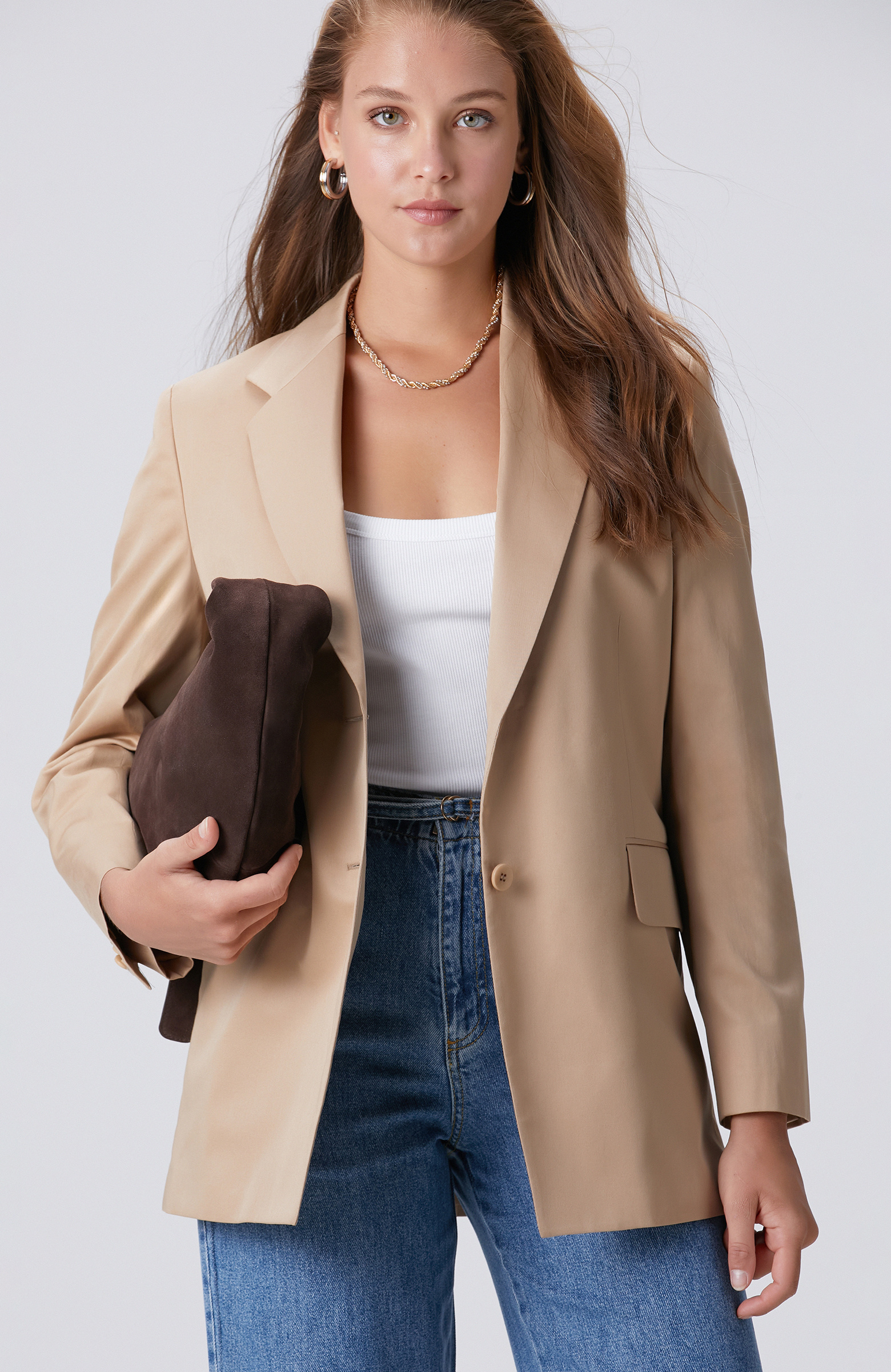 Siyah Kahverengi Desenli Ceket