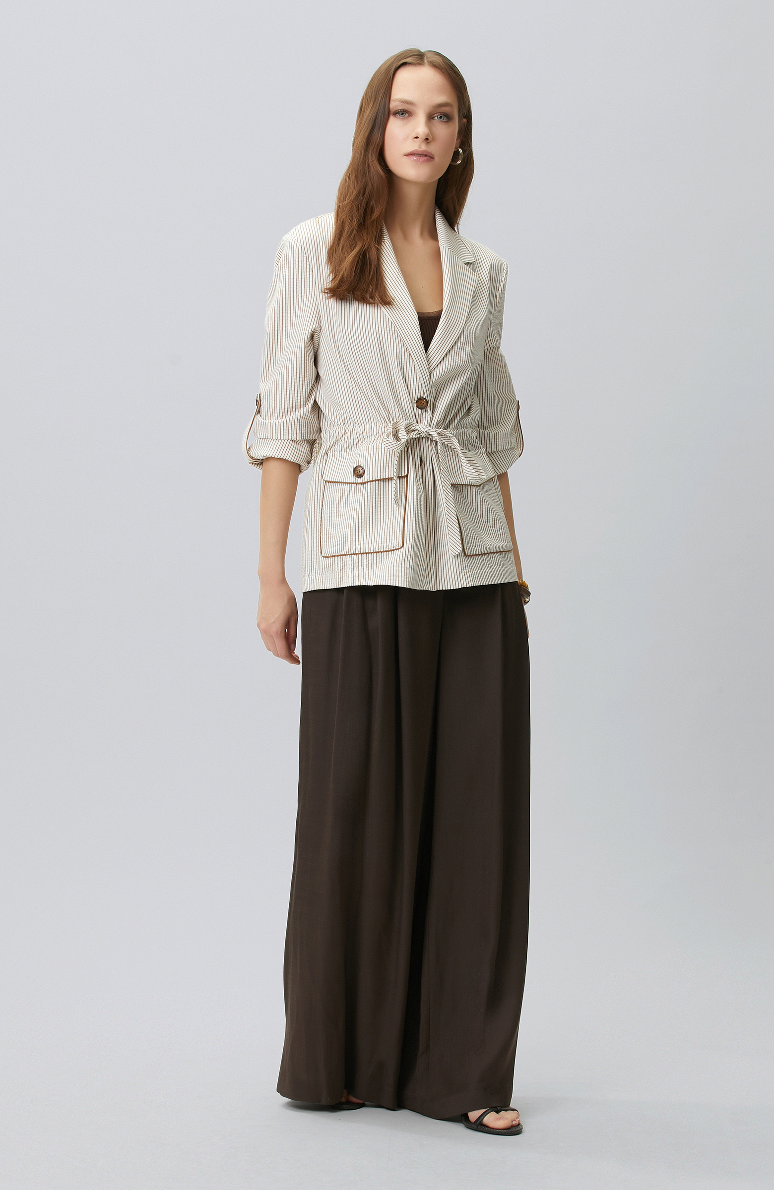 Off White Striped Jacket