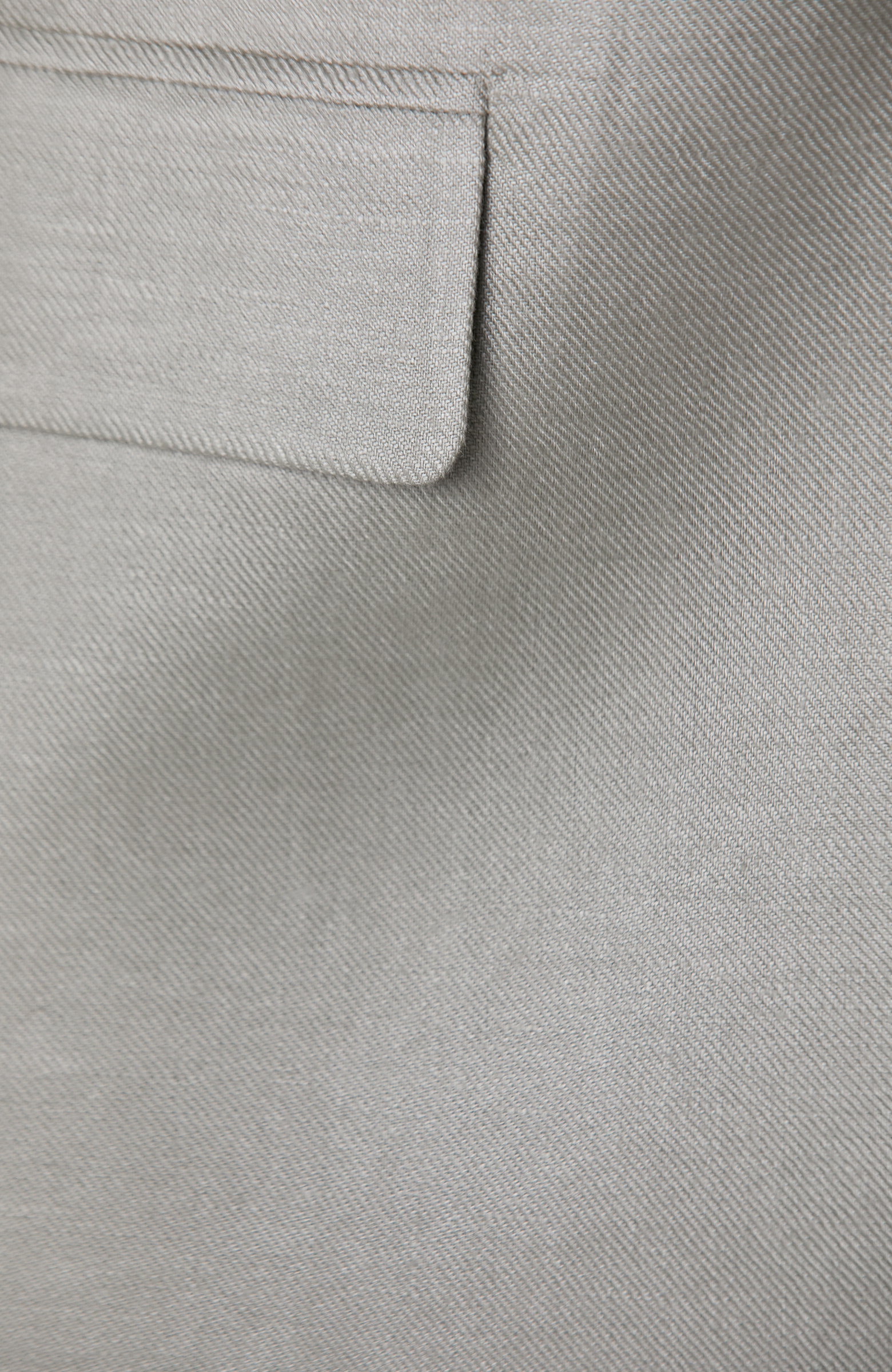 Açık Haki Kruvaze Kapama Keten Ceket