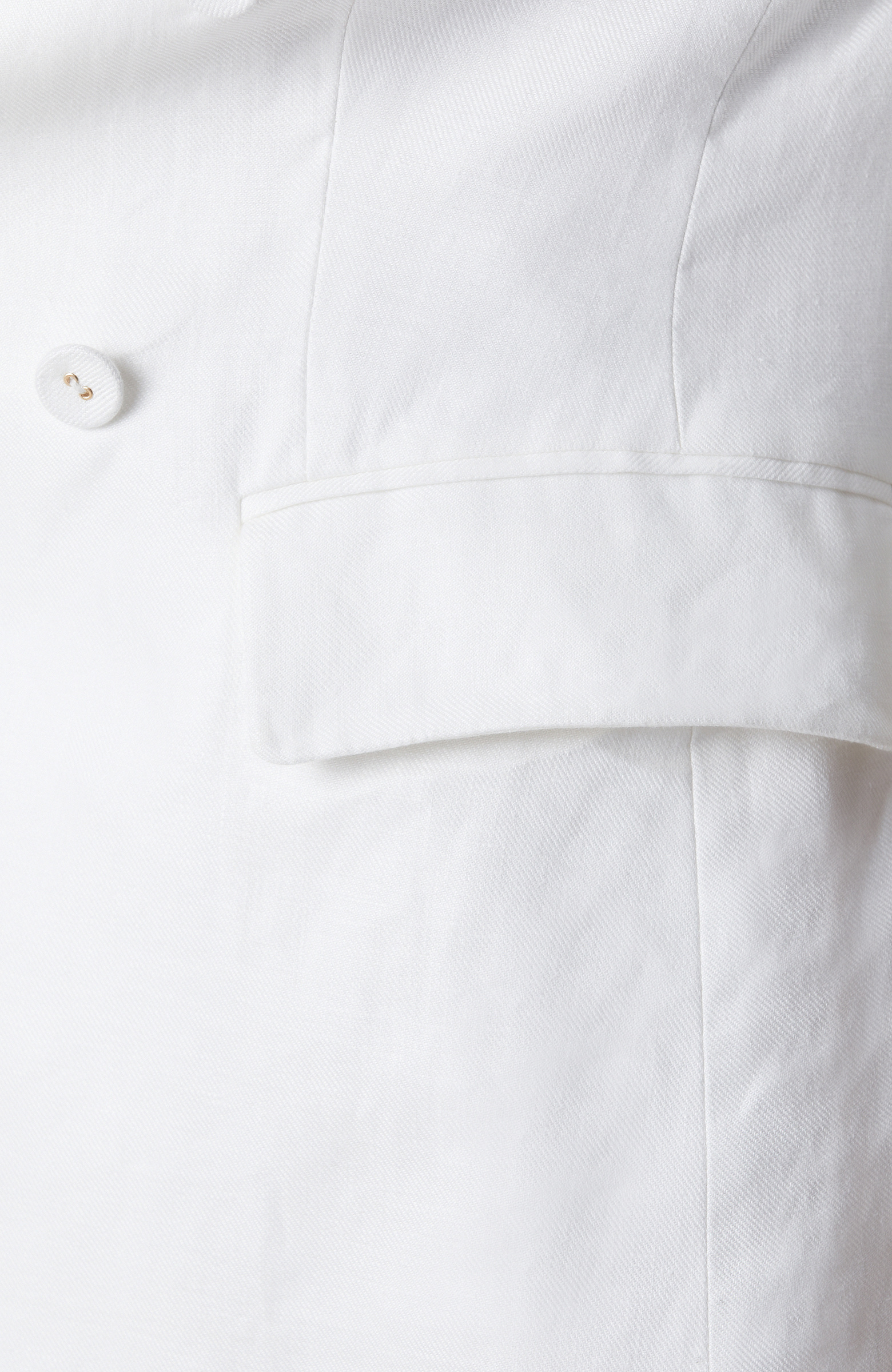 Kırık Beyaz Kruvaze Keten Ceket