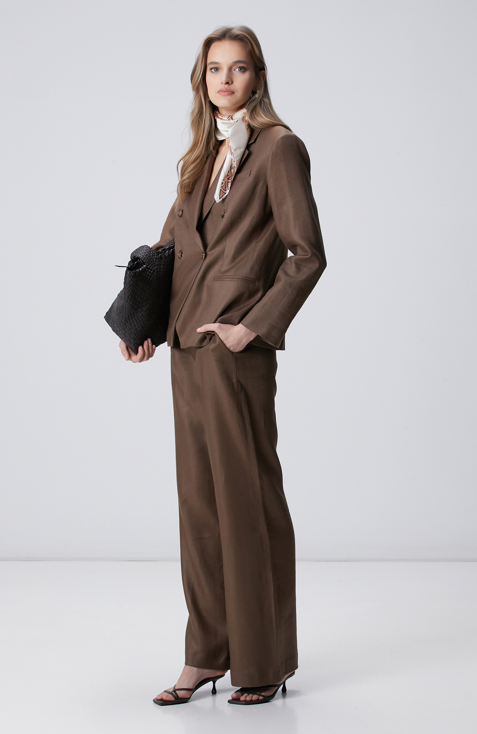 Vizon Kruvaze Kapama Keten Ceket