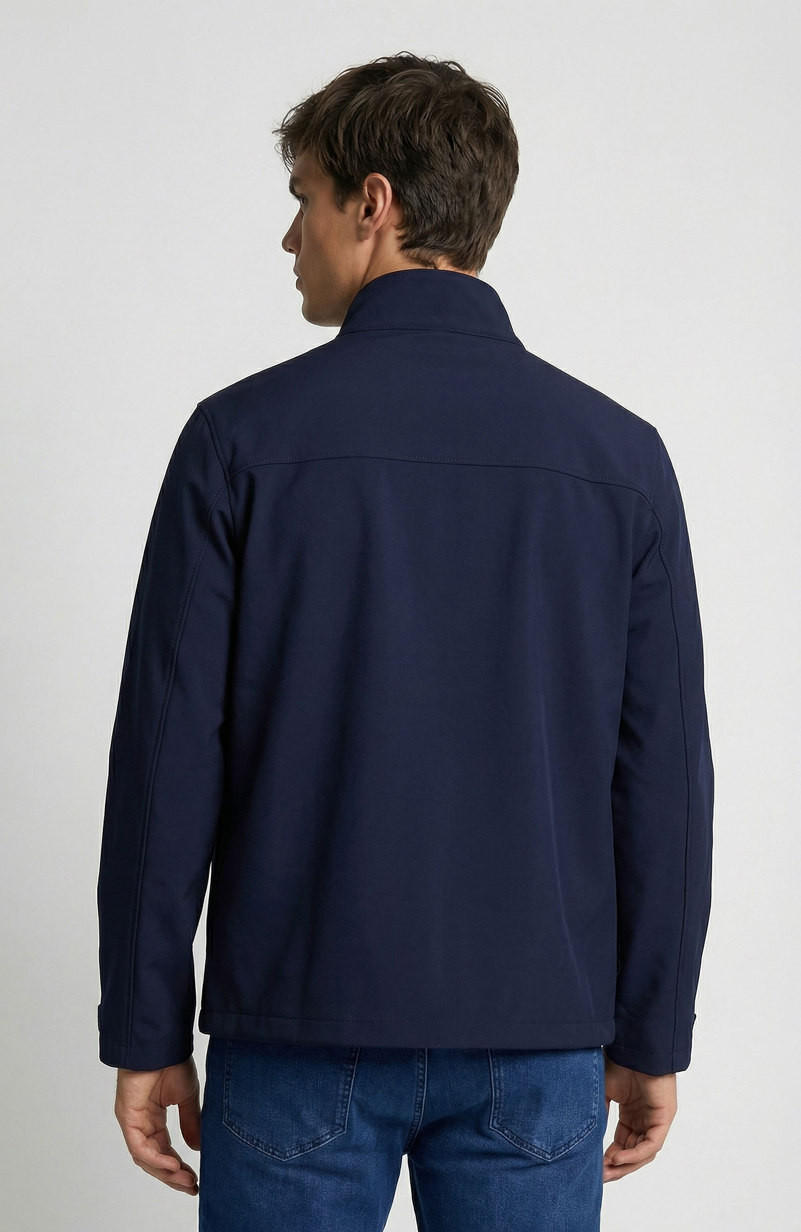 Navy Blue Concealed Hooded Jacket