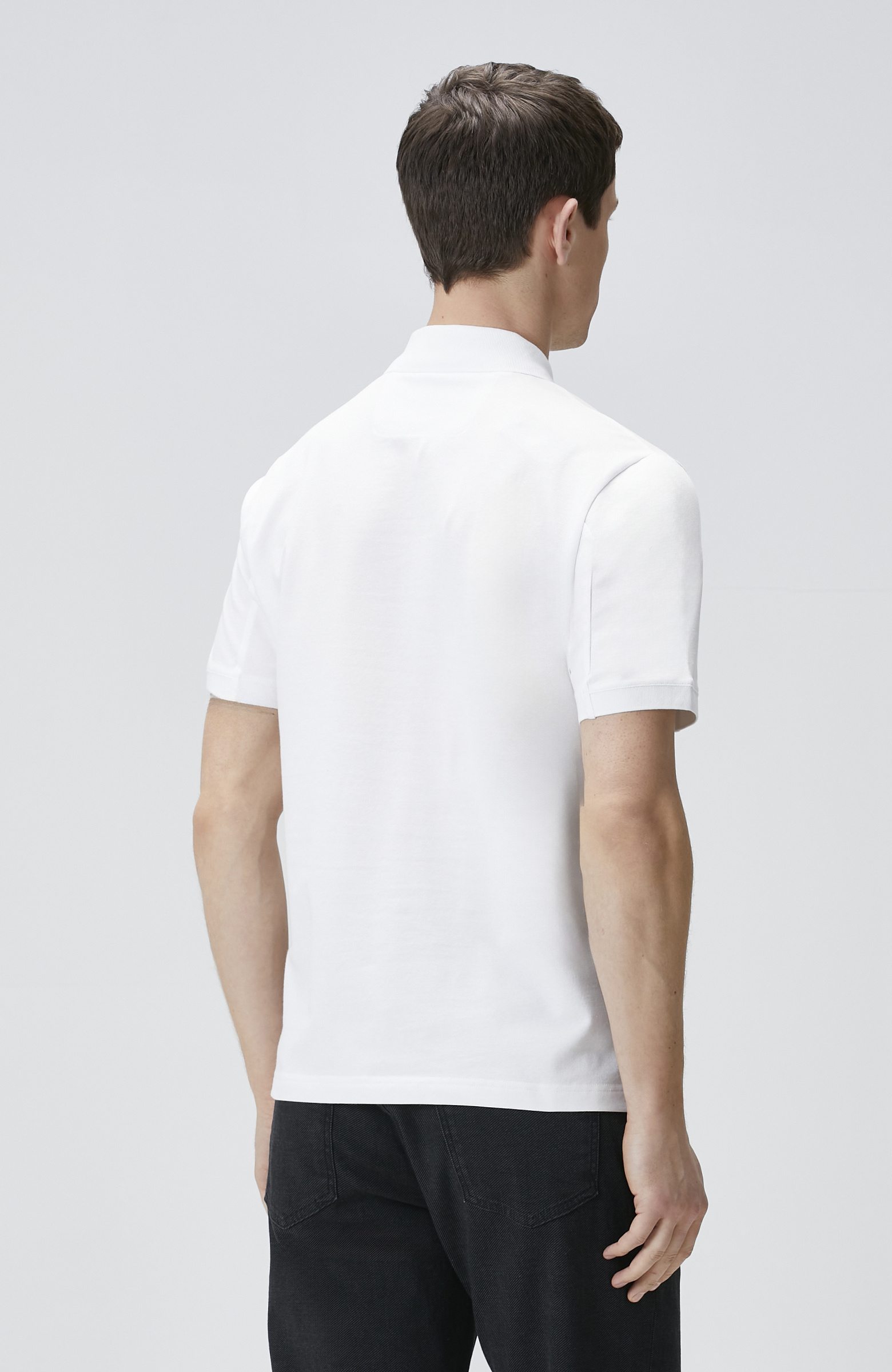 Siyah Polo Yaka Enjeksiyon Baskılı T-shirt