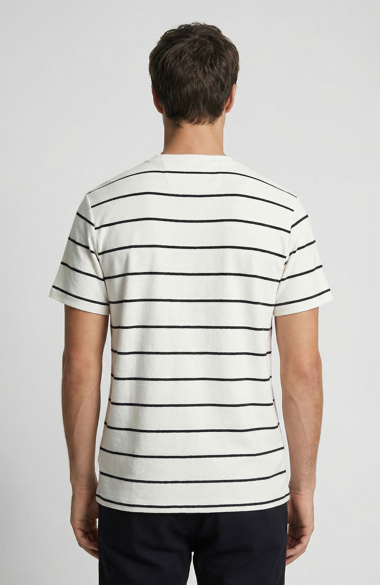 Beyaz Siyah Çizgili T-shirt