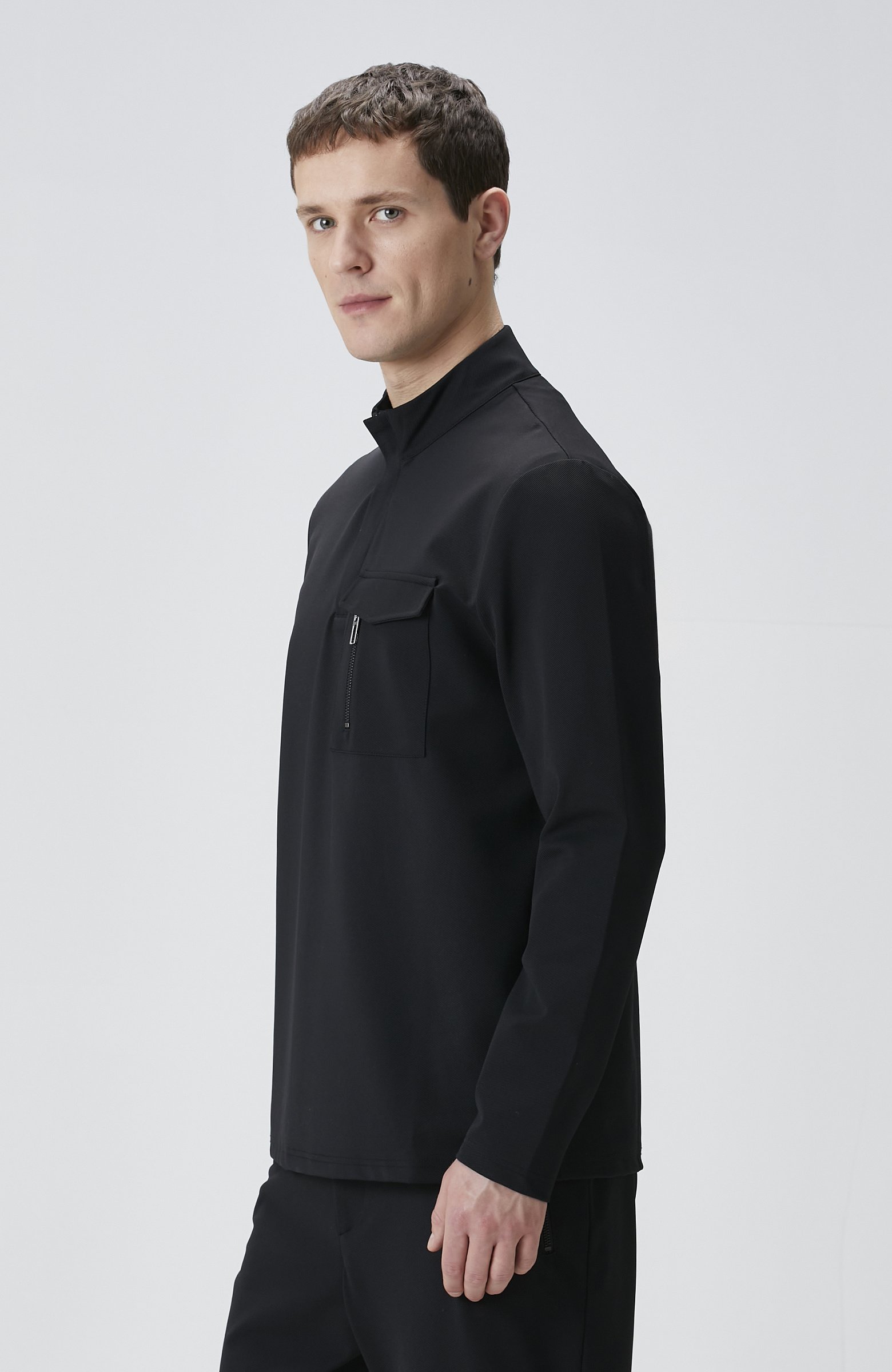 N-Tech Siyah Göğüs Cep Detaylı Sweatshirt