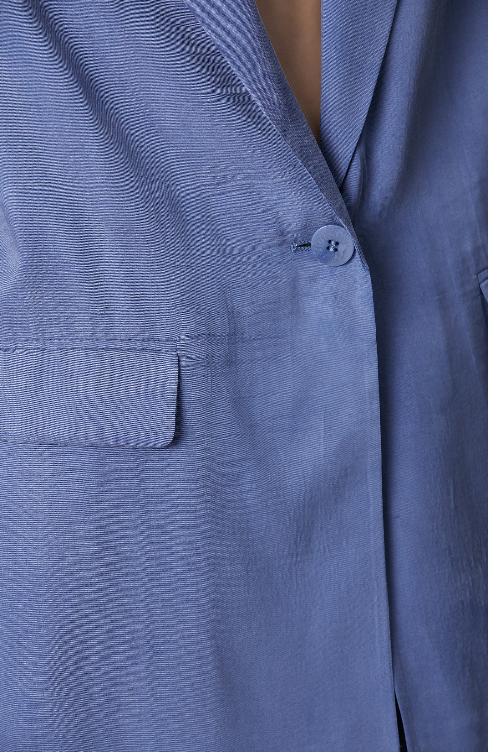 Blue Cupro Blazer Jacket