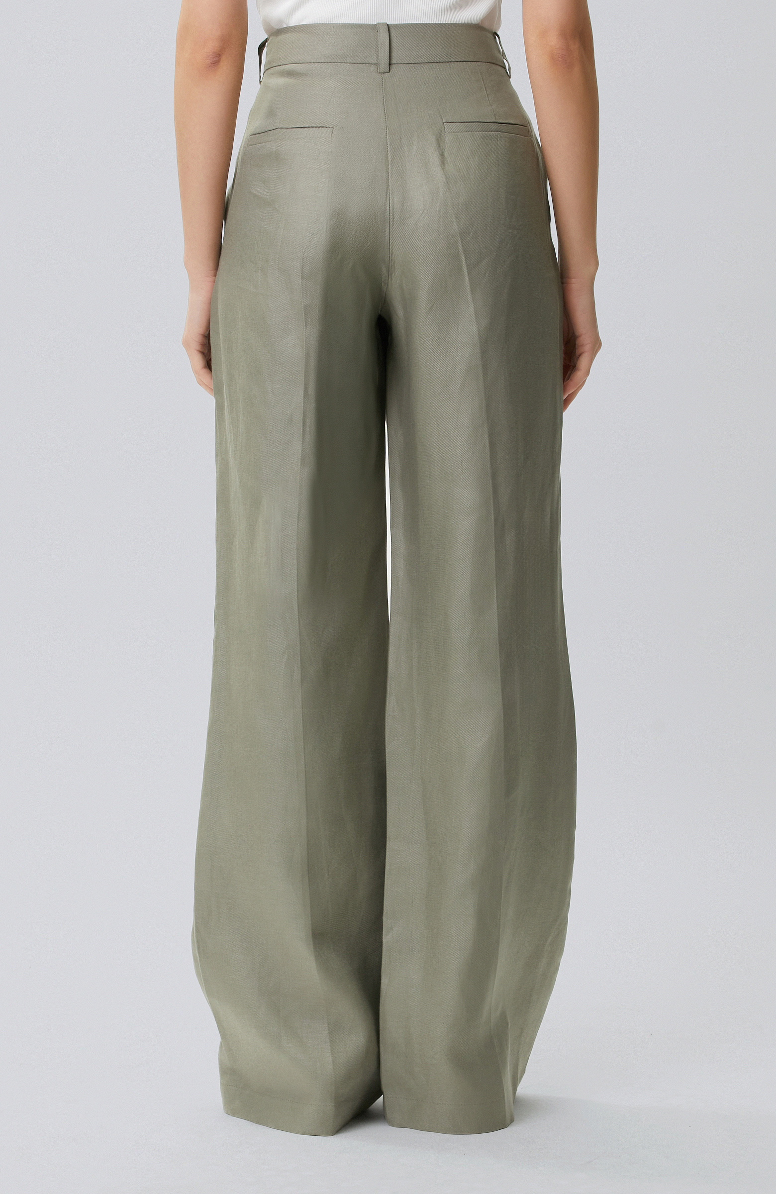 Açık Haki Keten Pantolon