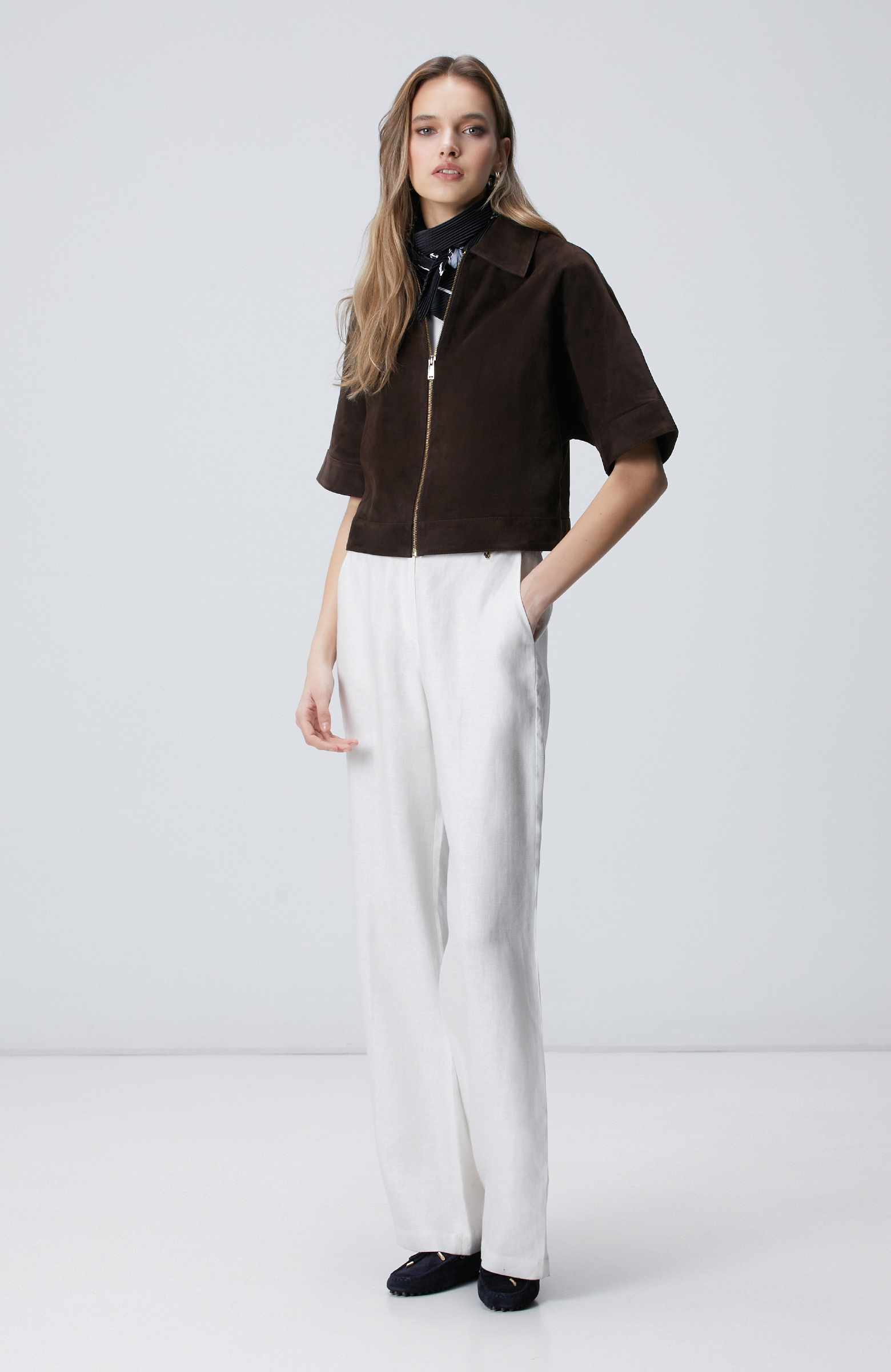 Kırık Beyaz Keten Pantolon