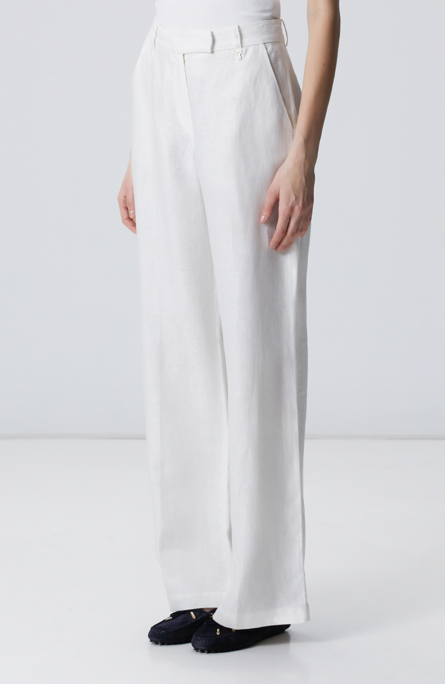 Kırık Beyaz Keten Pantolon