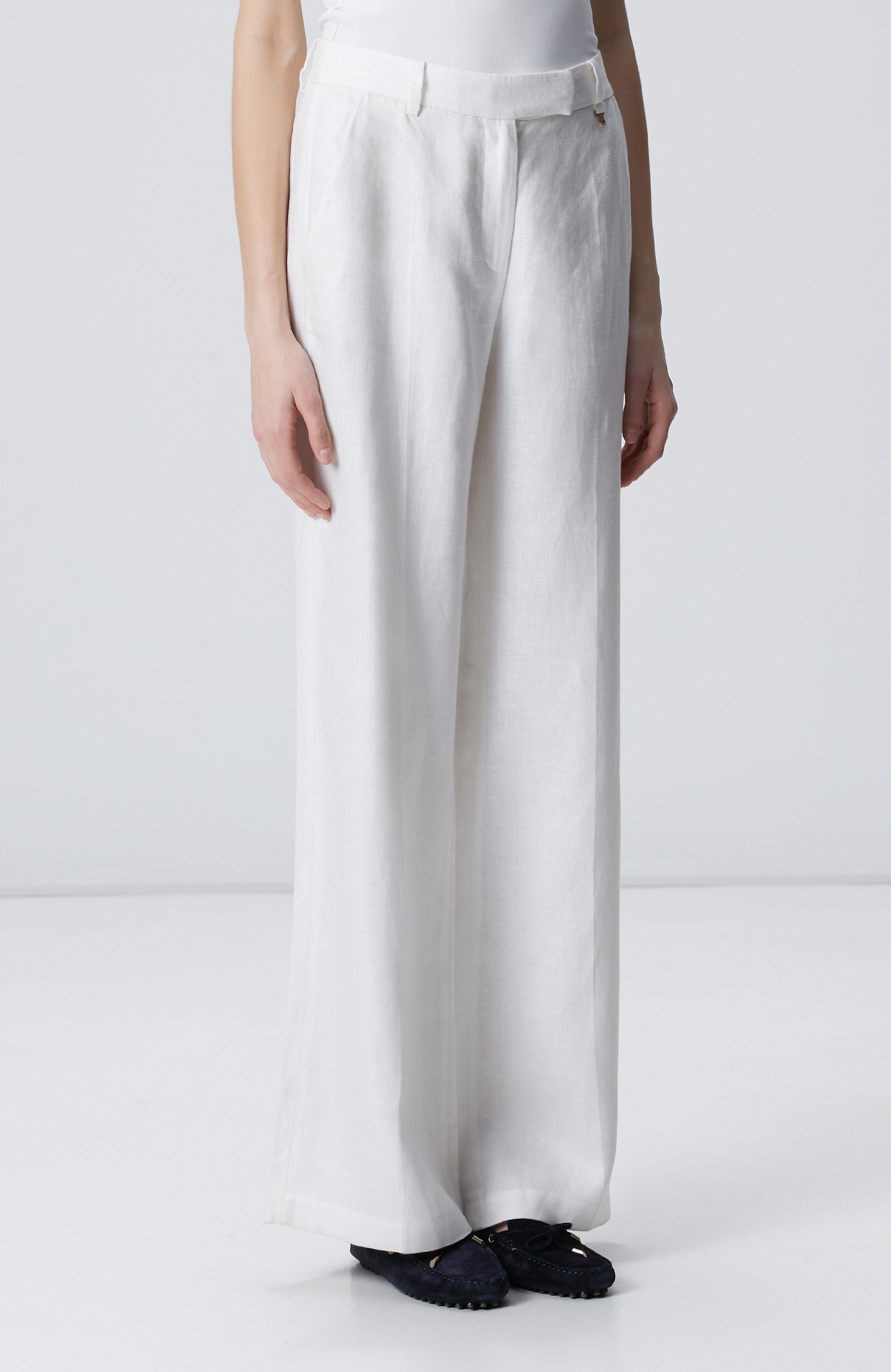 Kırık Beyaz Keten Pantolon